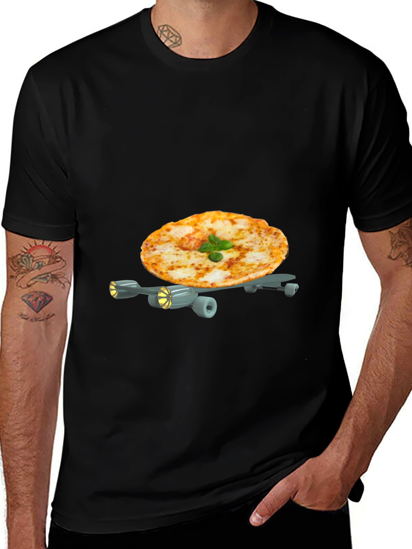 Variant 22 of Pizza Plane Graphic Tee - Novelty Foodie T-Shirt