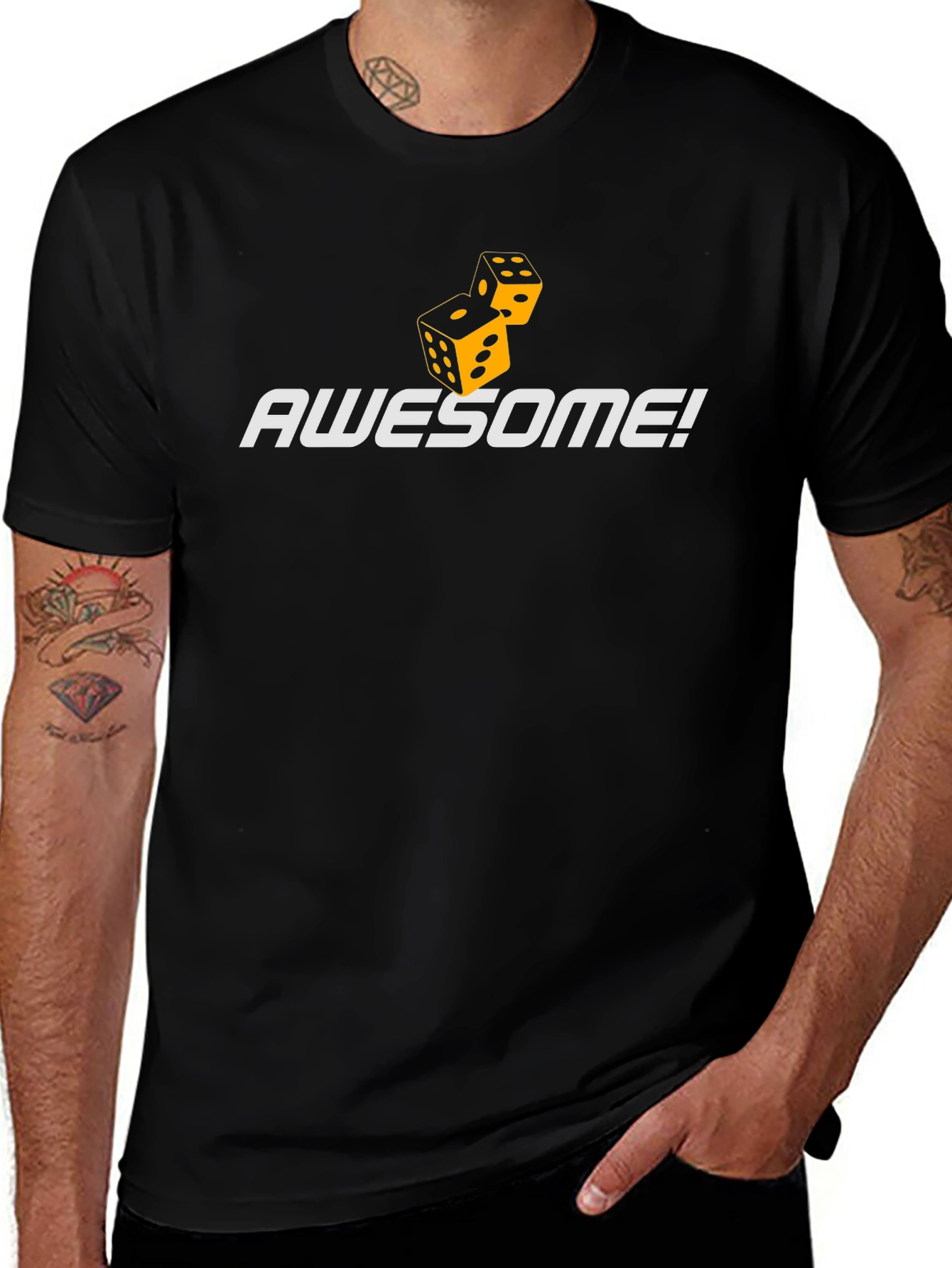 Awesome Dice Graphic Tee - Casual Comfort