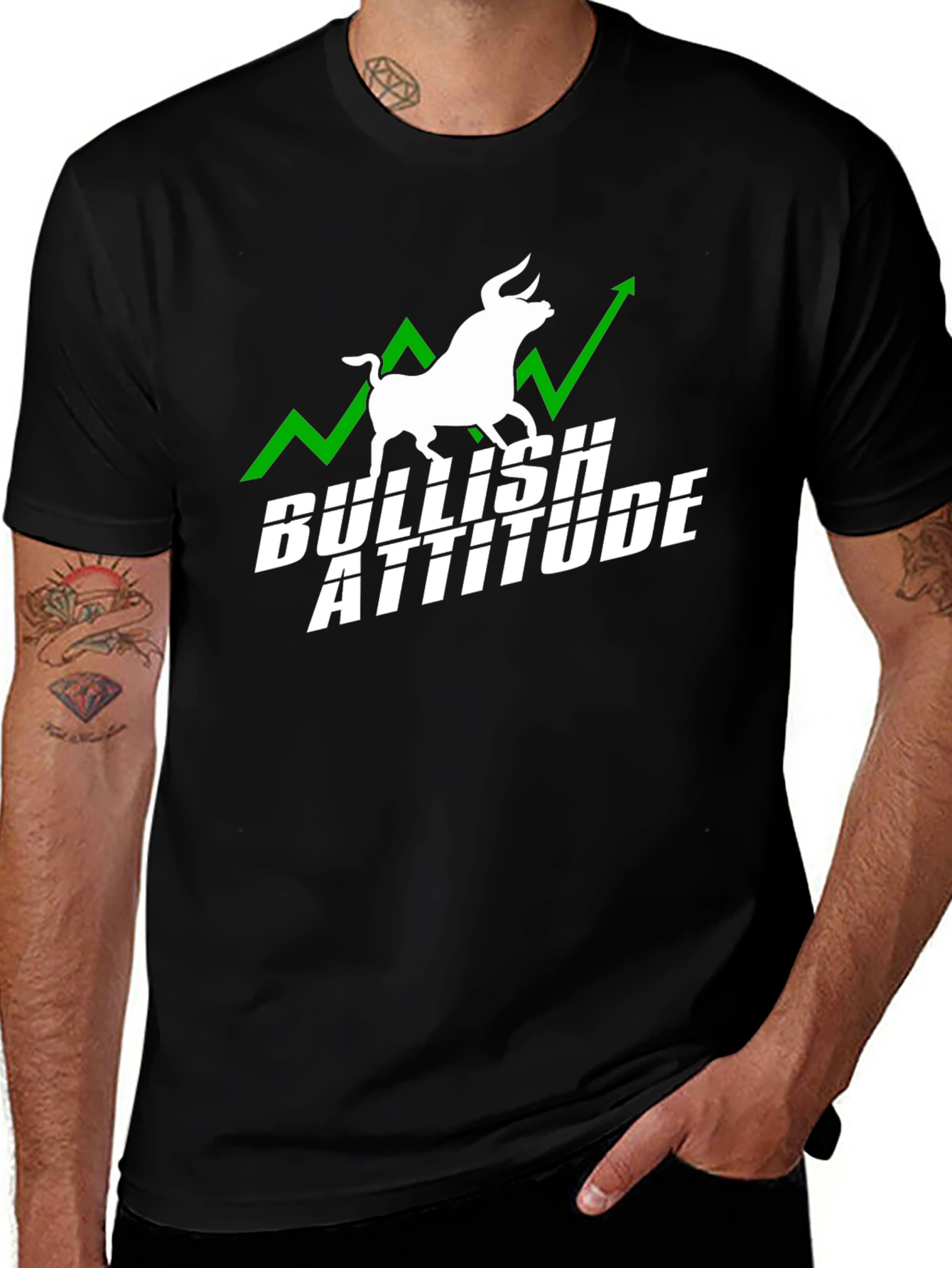 Variant 23 of Bullish Attitude T-Shirt - Stock Market Investor
