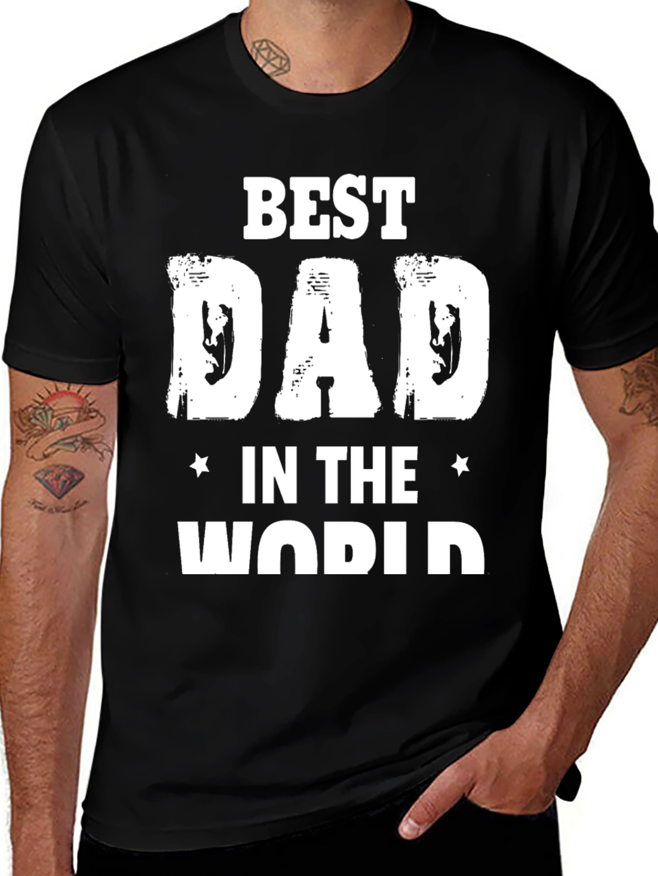 Variant 2 of Best Dad in the World Black T-Shirt