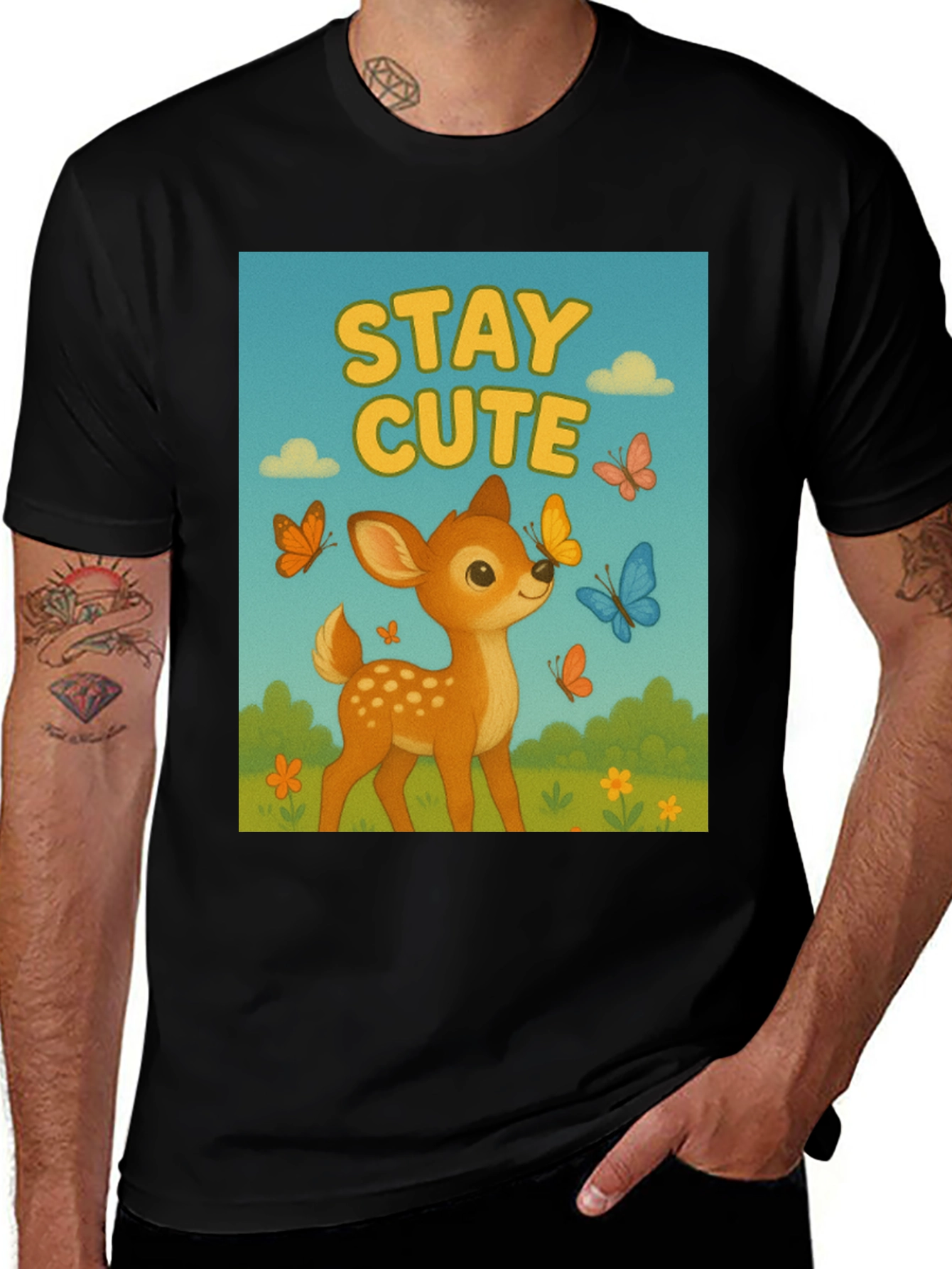 Variant 16 of Stay Cute Deer Graphic Tee - Unisex