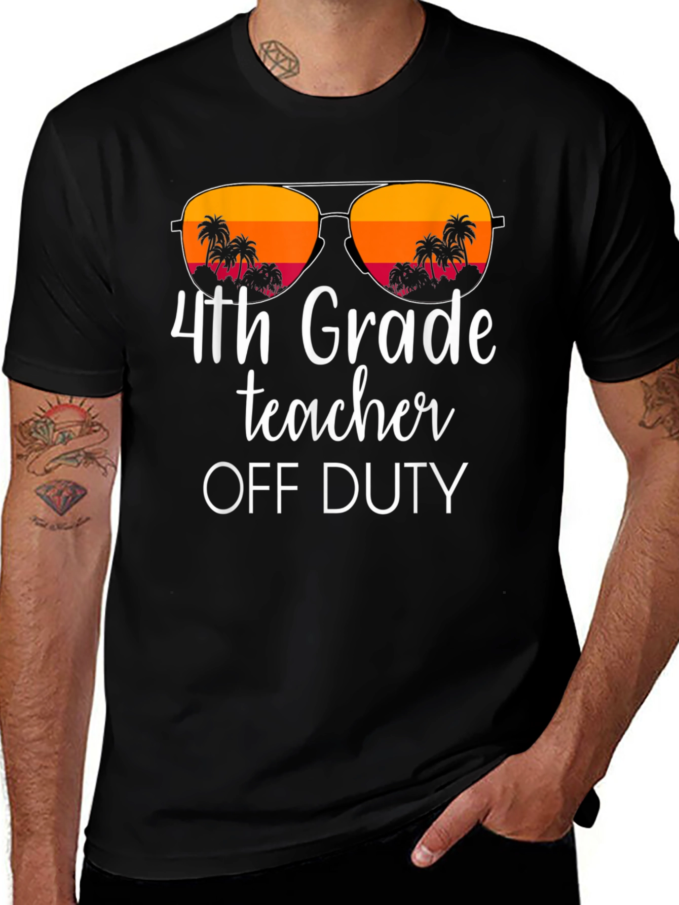 4th Grade Teacher Off Duty Graphic T-Shirt