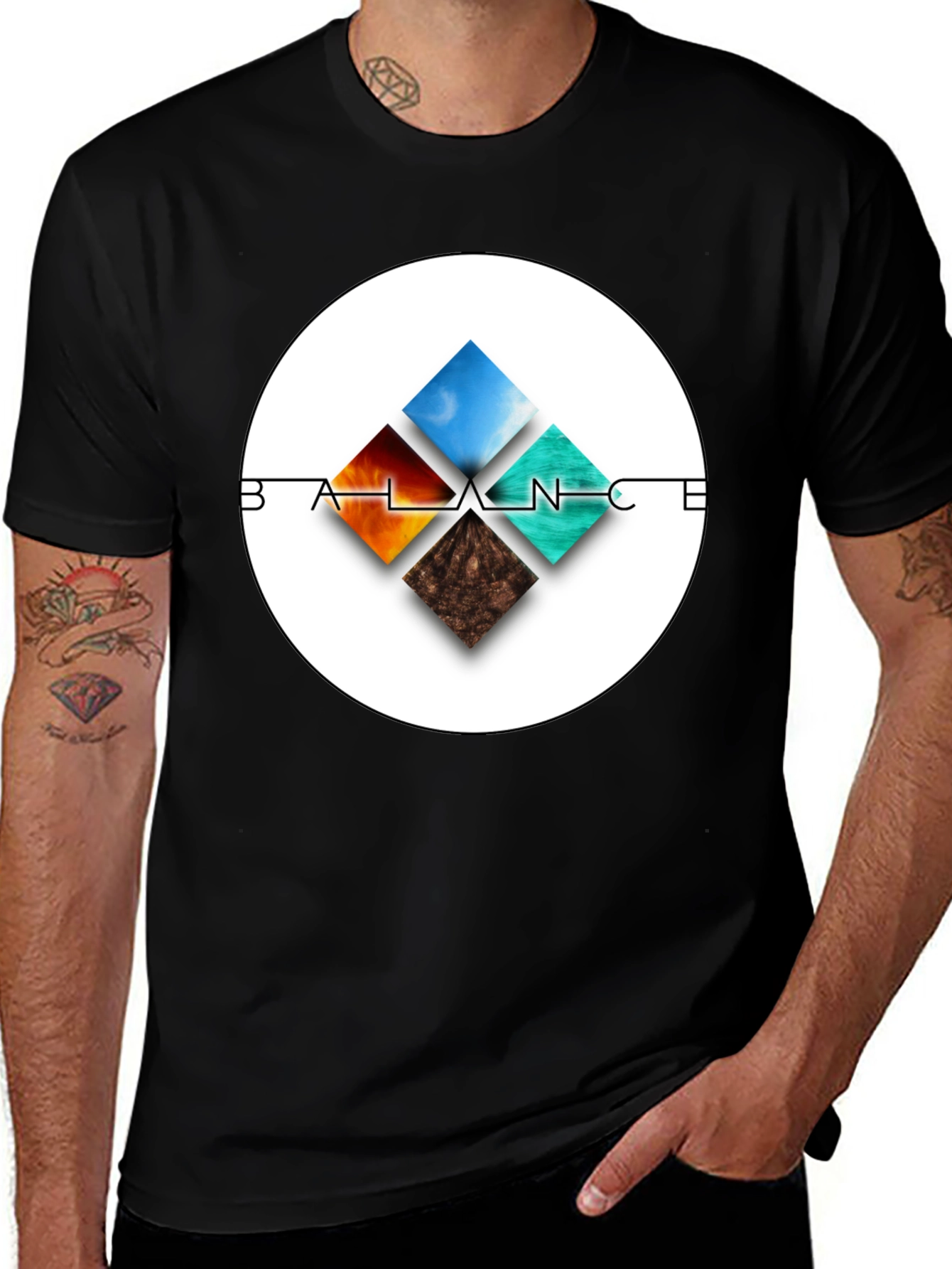 Variant 15 of Balance Elements Graphic Black T-Shirt