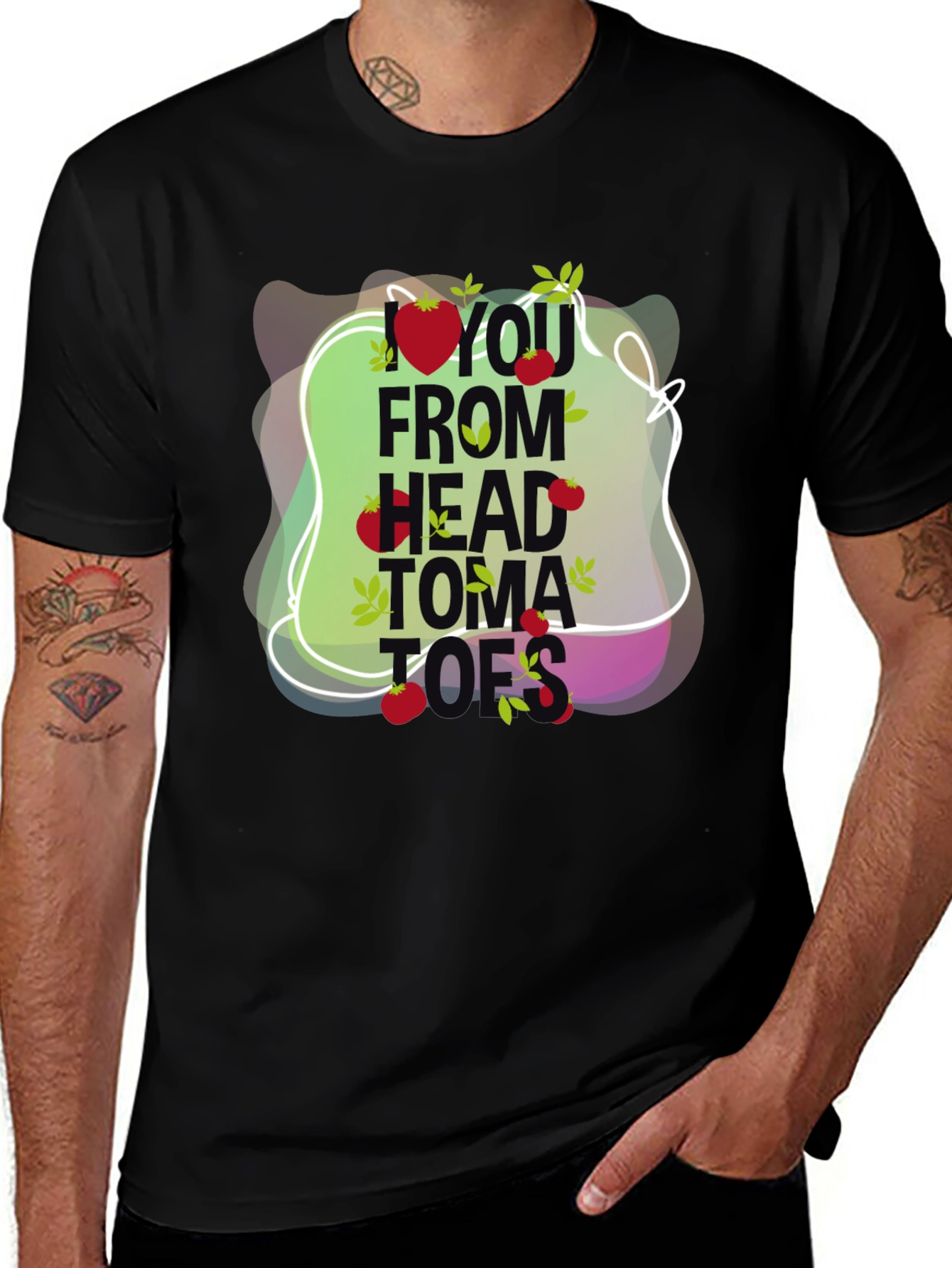 Variant 7 of Head to Tomatoes Graphic Tee - Black