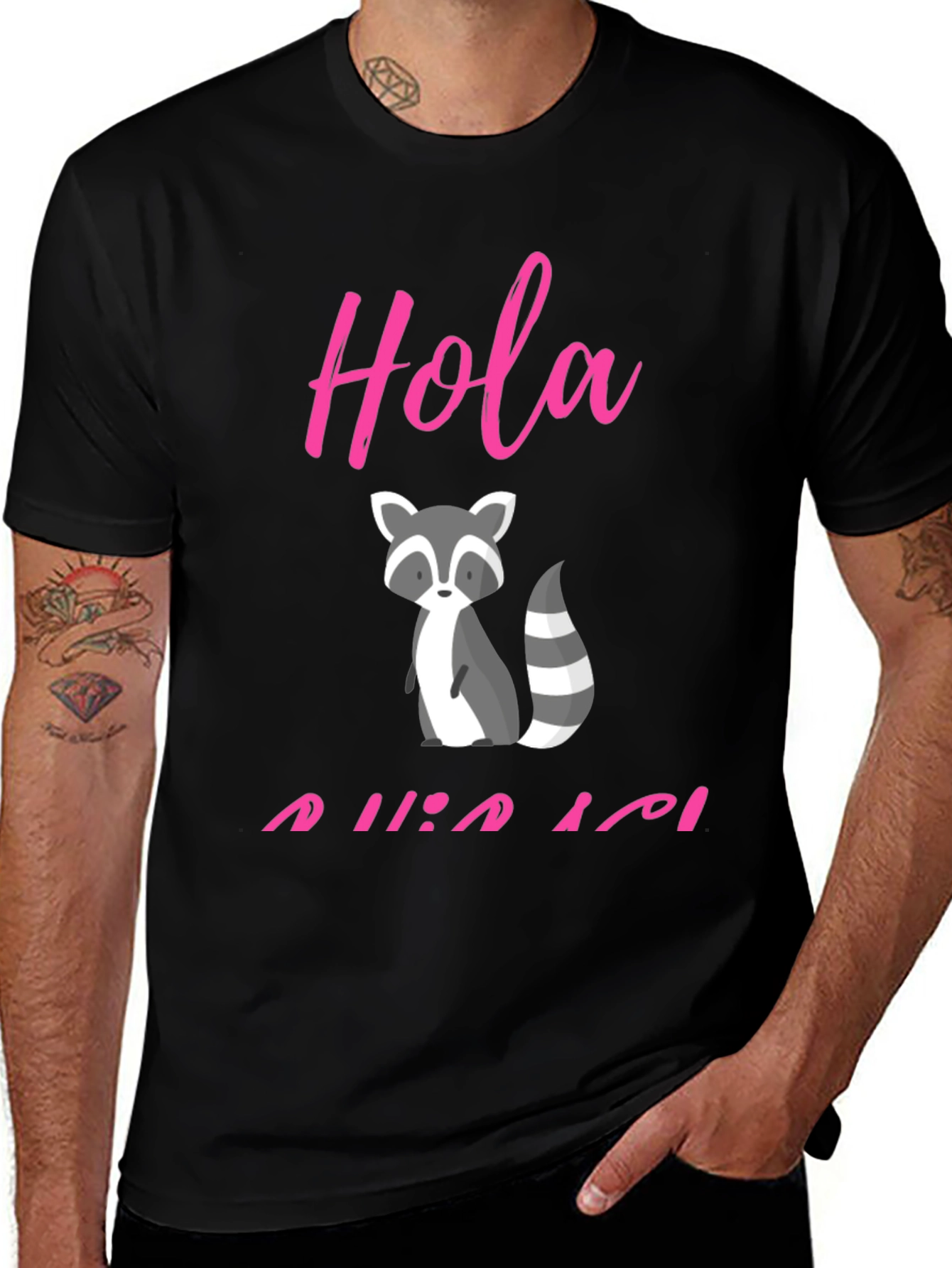 Variant 24 of Hola Raccoon T-Shirt - Fun Graphic Tee for Casual Wear