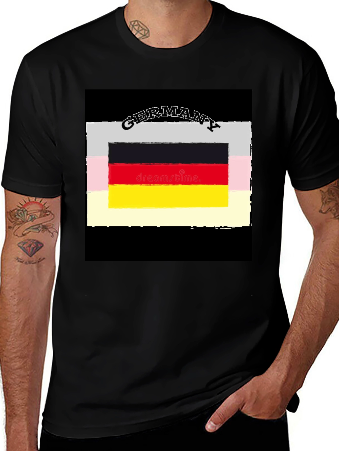 Variant 25 of Germany Flag Graphic Tee - Black Cotton T-Shirt
