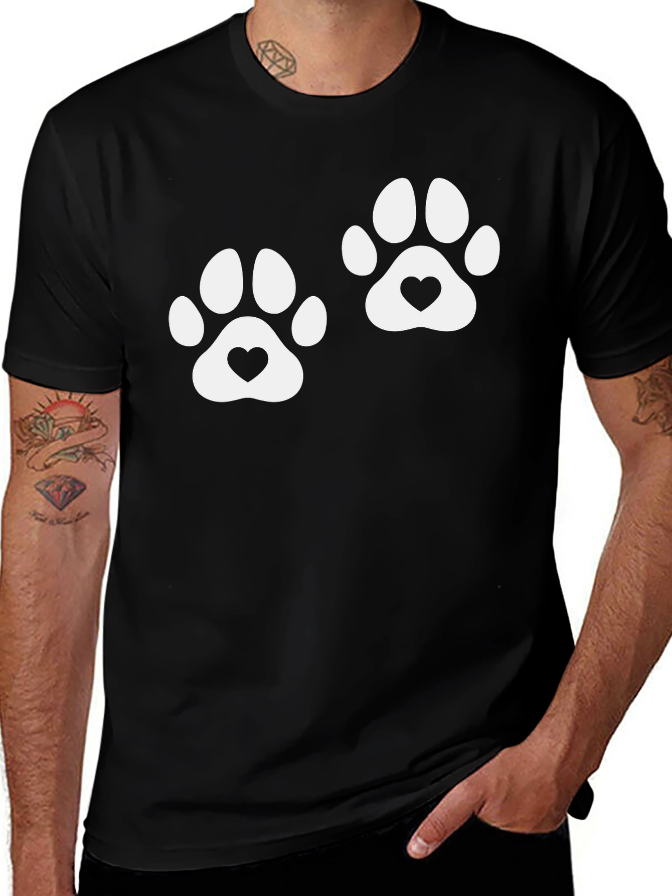 Paw Print Heart T-Shirt - Dog Lover Tee