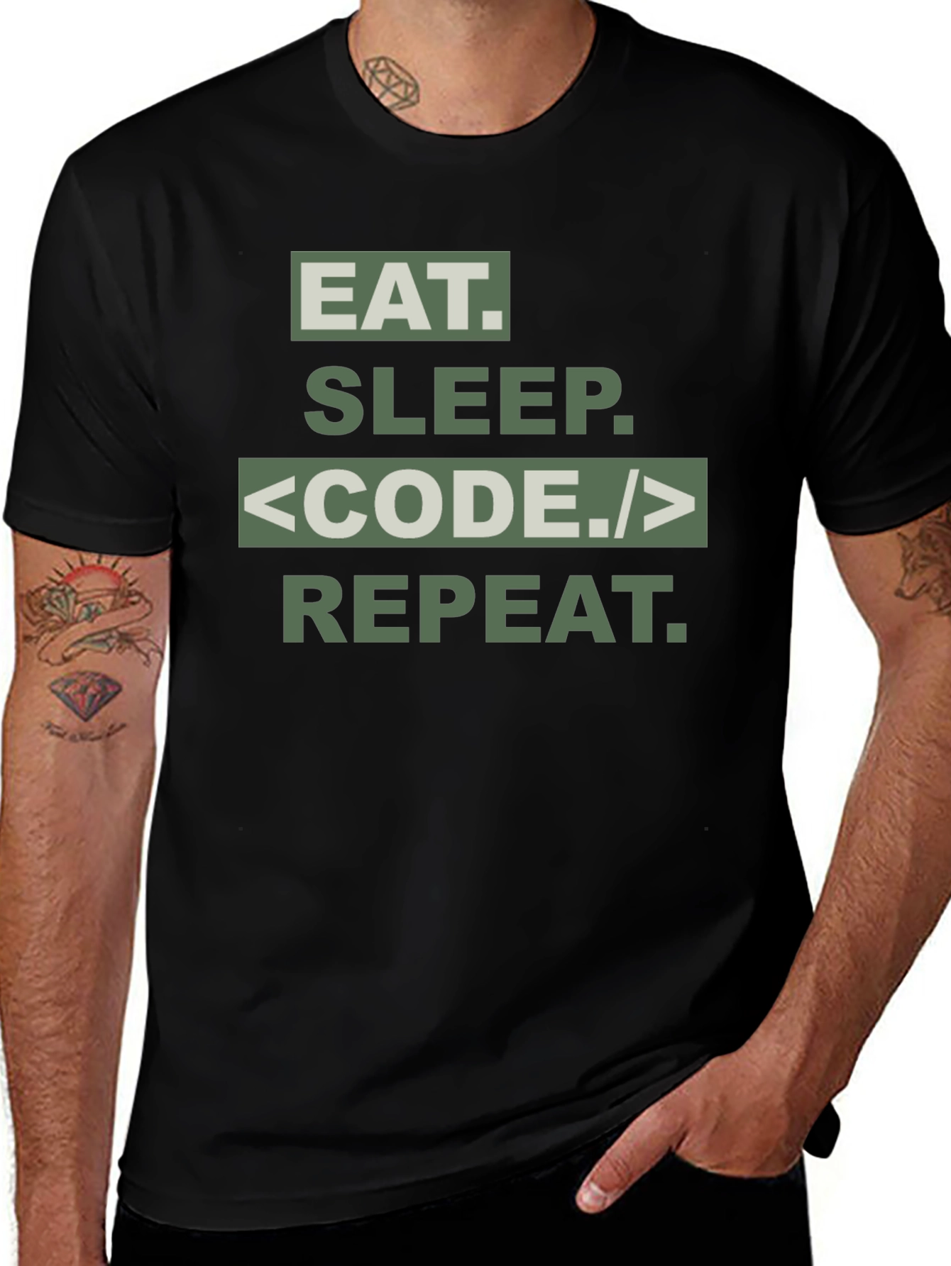 Variant 18 of Eat Sleep Code Repeat Black T-Shirt
