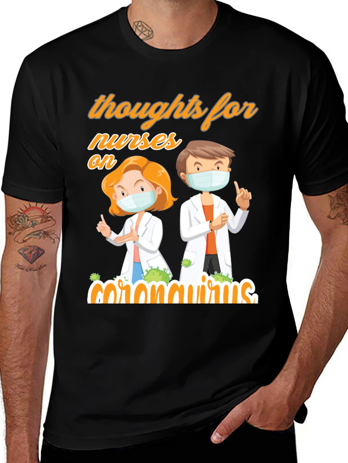 Variant 13 of Thoughts for Nurses on Coronavirus T-Shirt