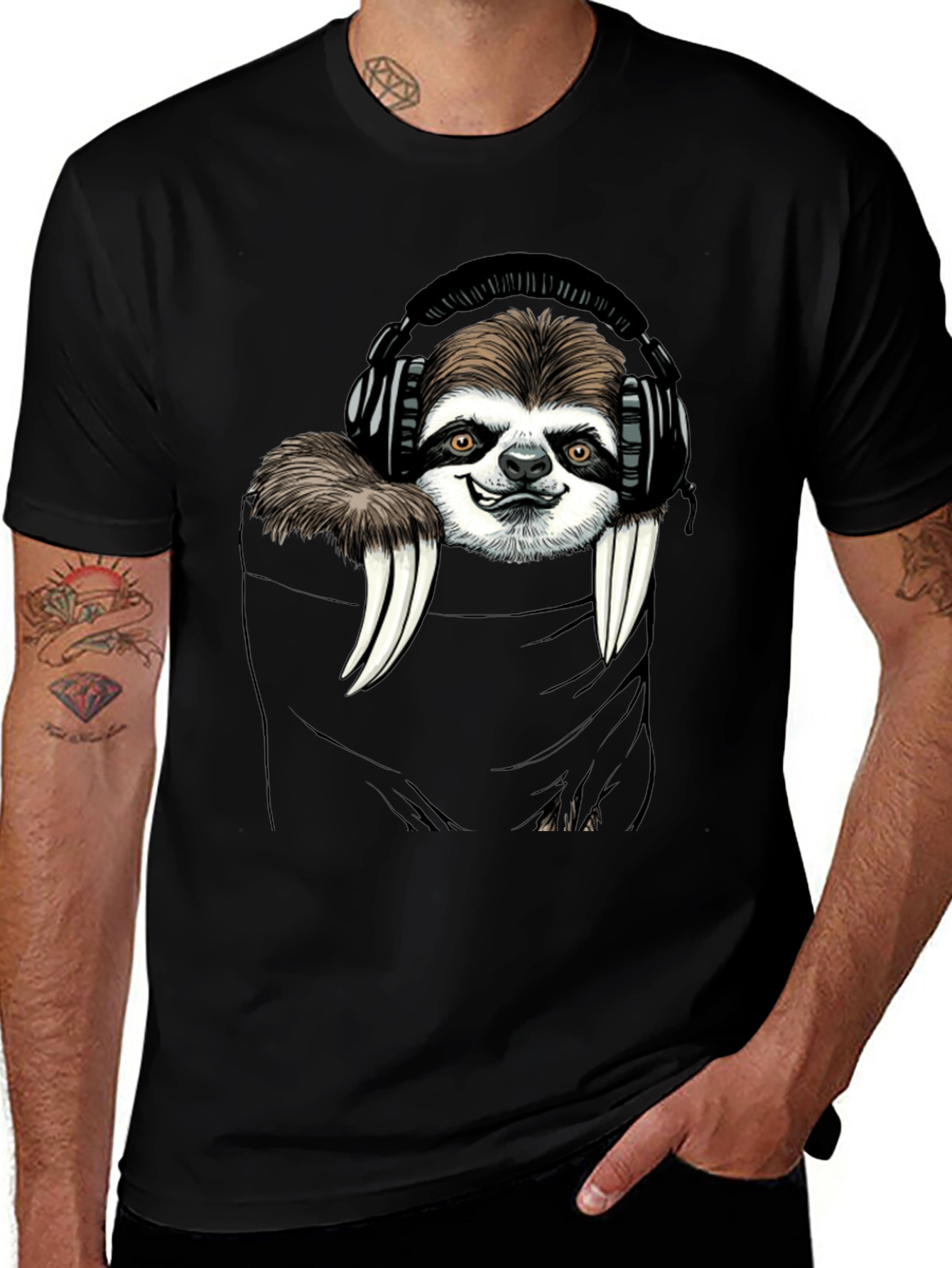 Variant 22 of Sloth DJ Graphic Tee - Cool & Comfy