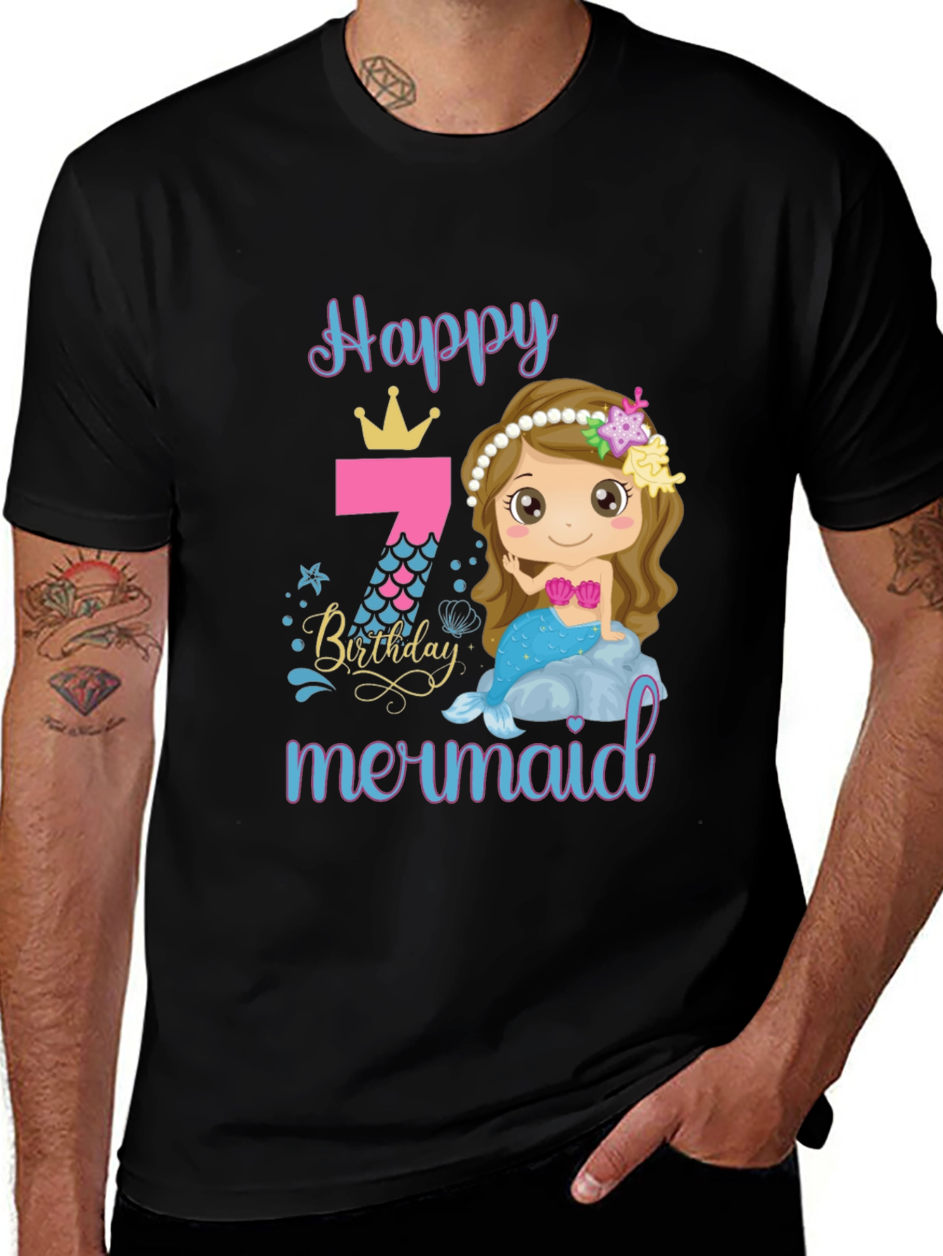 Variant 10 of Happy Mermaid Birthday T-Shirt