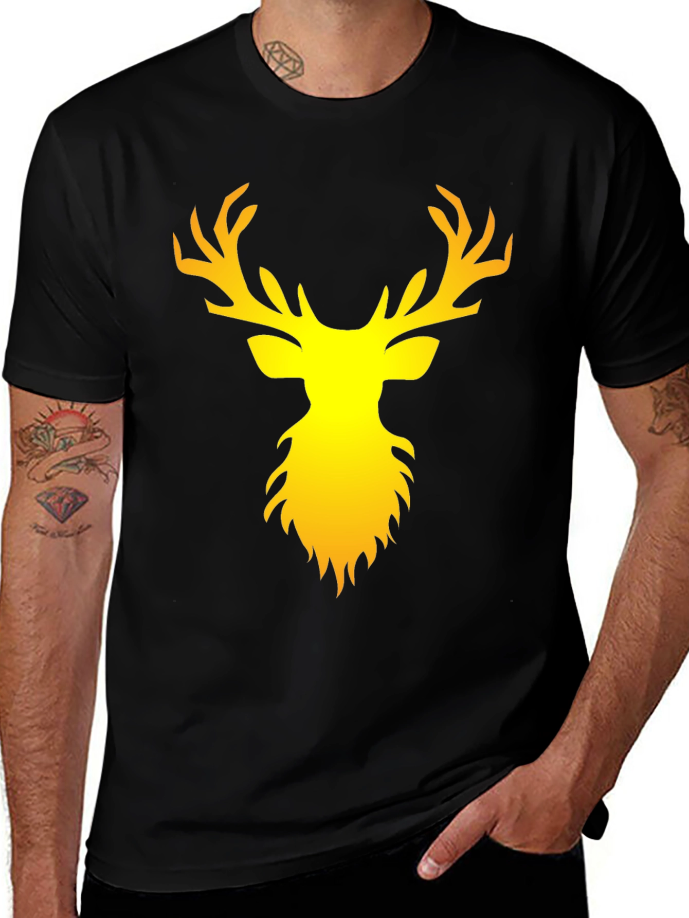 Variant 10 of Stag Graphic Print Black T-Shirt
