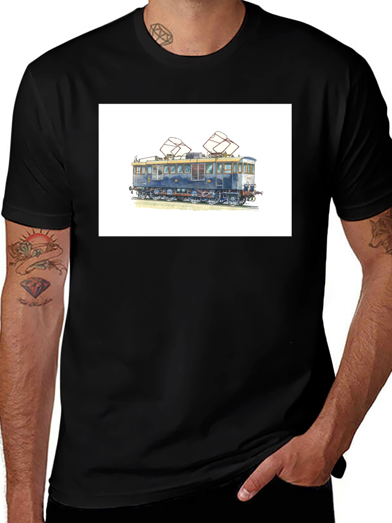 Variant 23 of Train Art Graphic Tee - Vintage Locomotive T-Shirt
