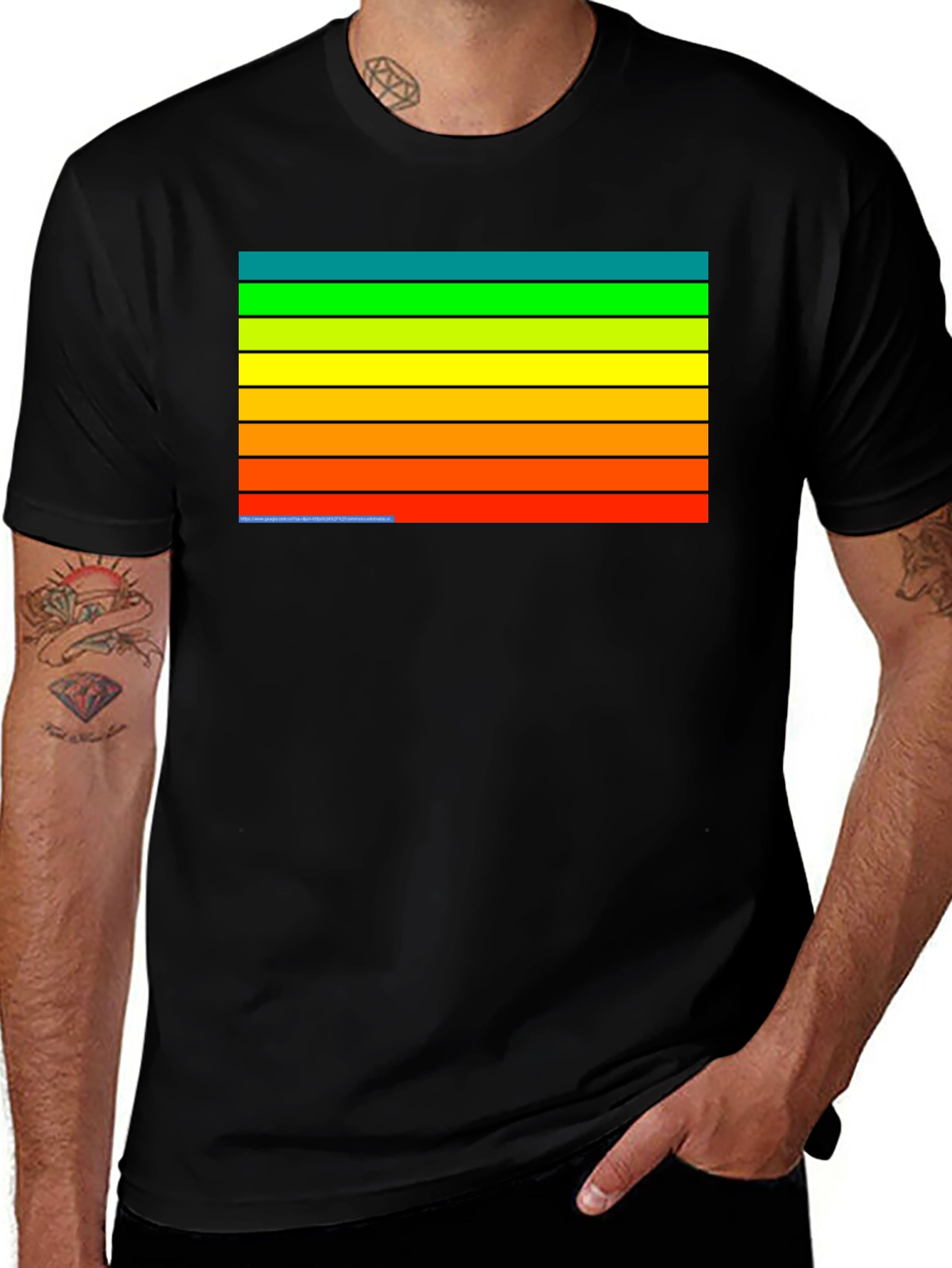 Variant 6 of Retro Stripe Graphic Tee - Soft Cotton Blend T-Shirt