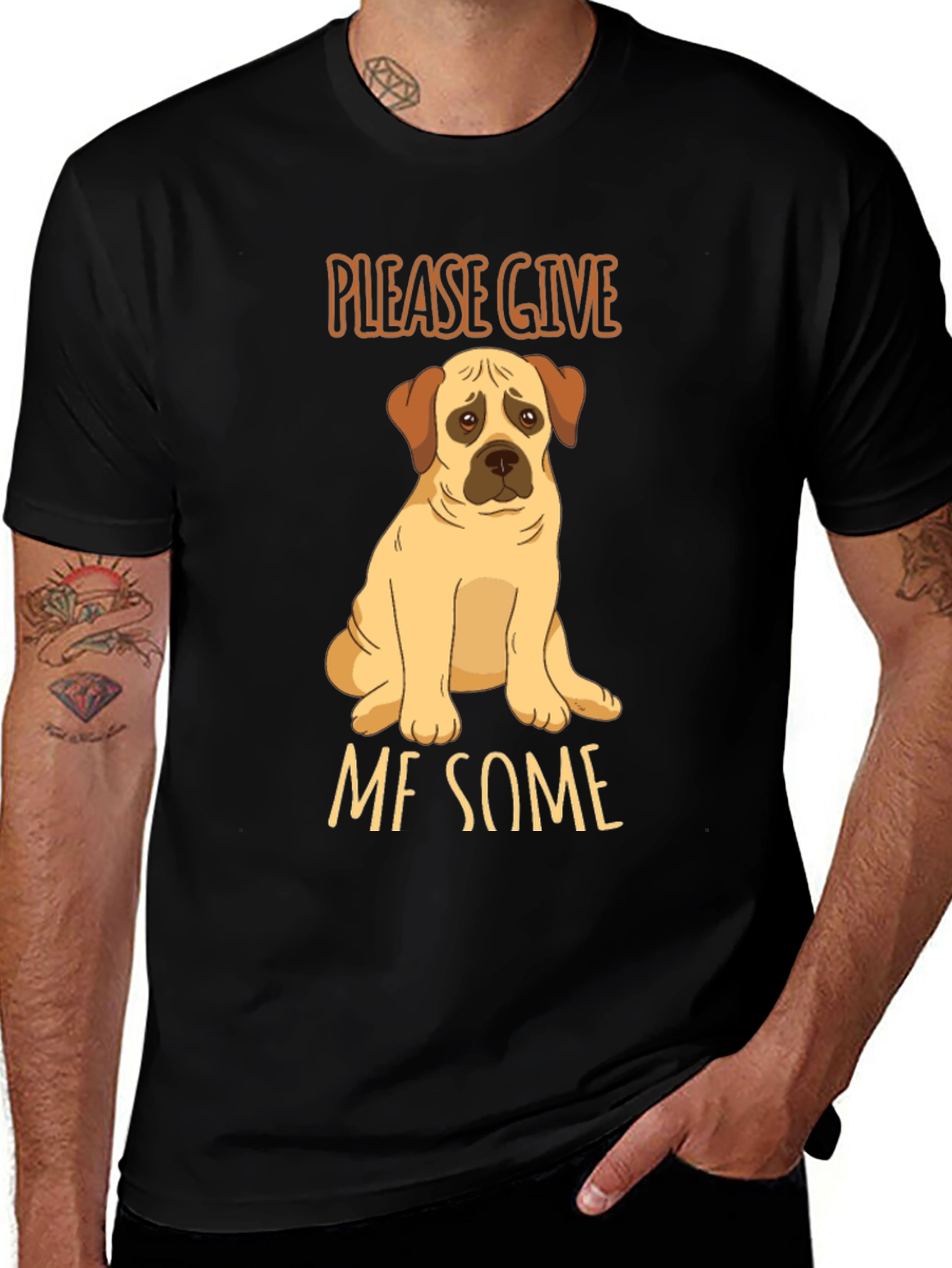 Variant 12 of Cute Dog Graphic T-Shirt: Give Me Some!