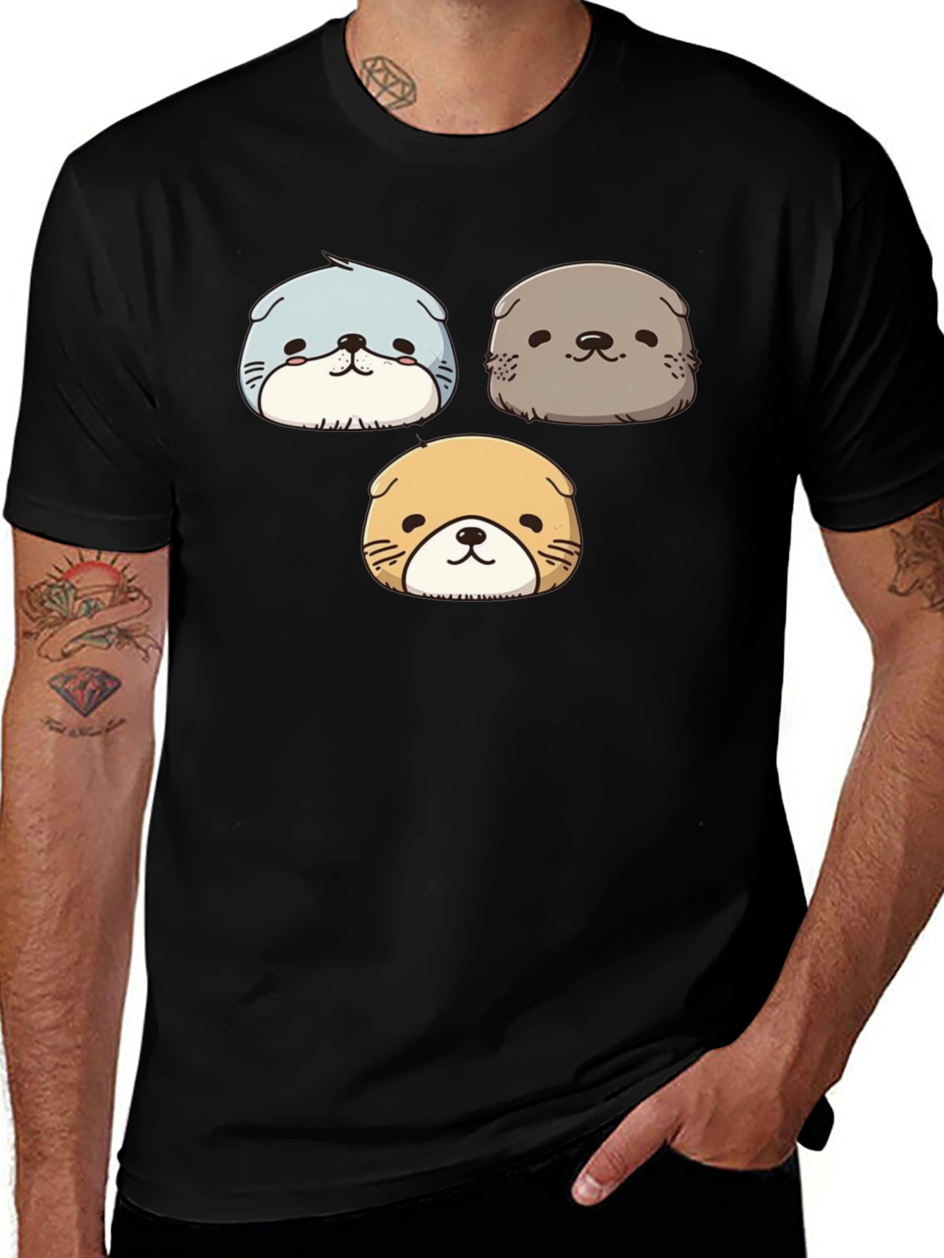 Variant 23 of Cute Seal Face T-Shirt - Unique Graphic Tee