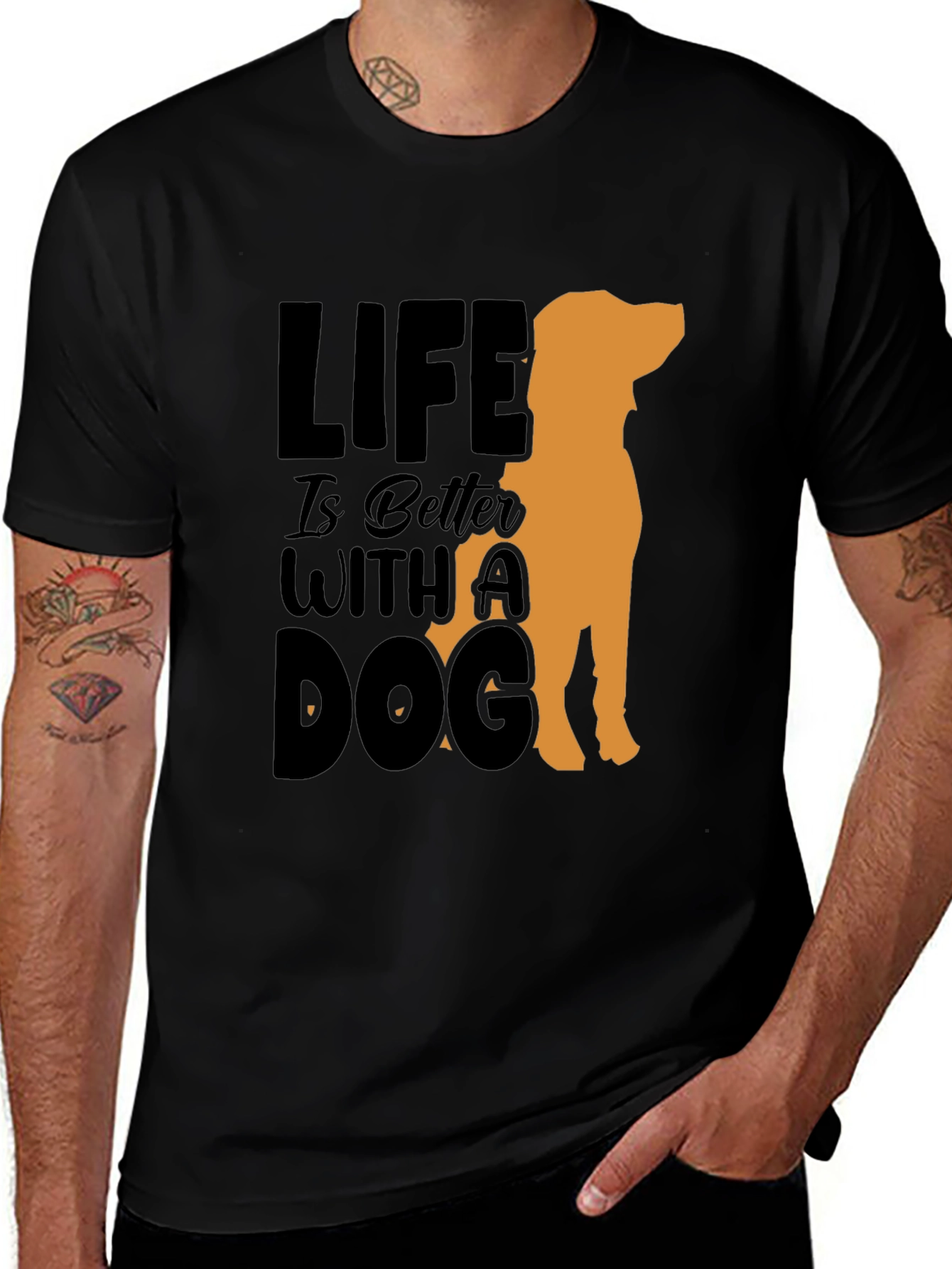 Variant 9 of Life Is Better With A Dog T-Shirt - Black