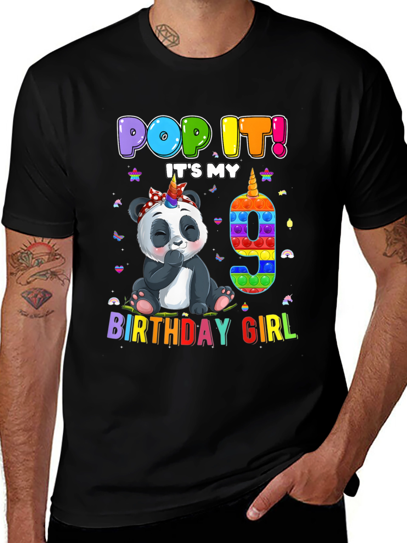 Variant 19 of Pop It Birthday Girl 9 T-Shirt