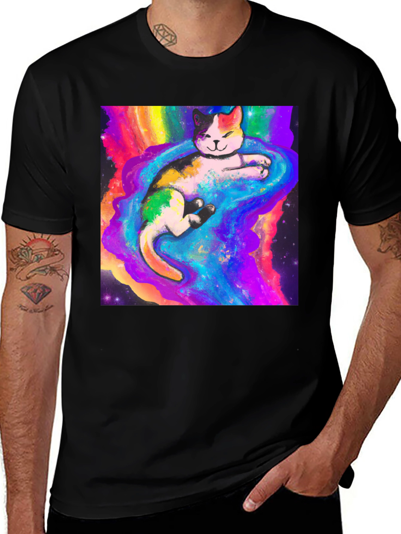 Cosmic Cat T-Shirt - Galaxy Kitten Tee