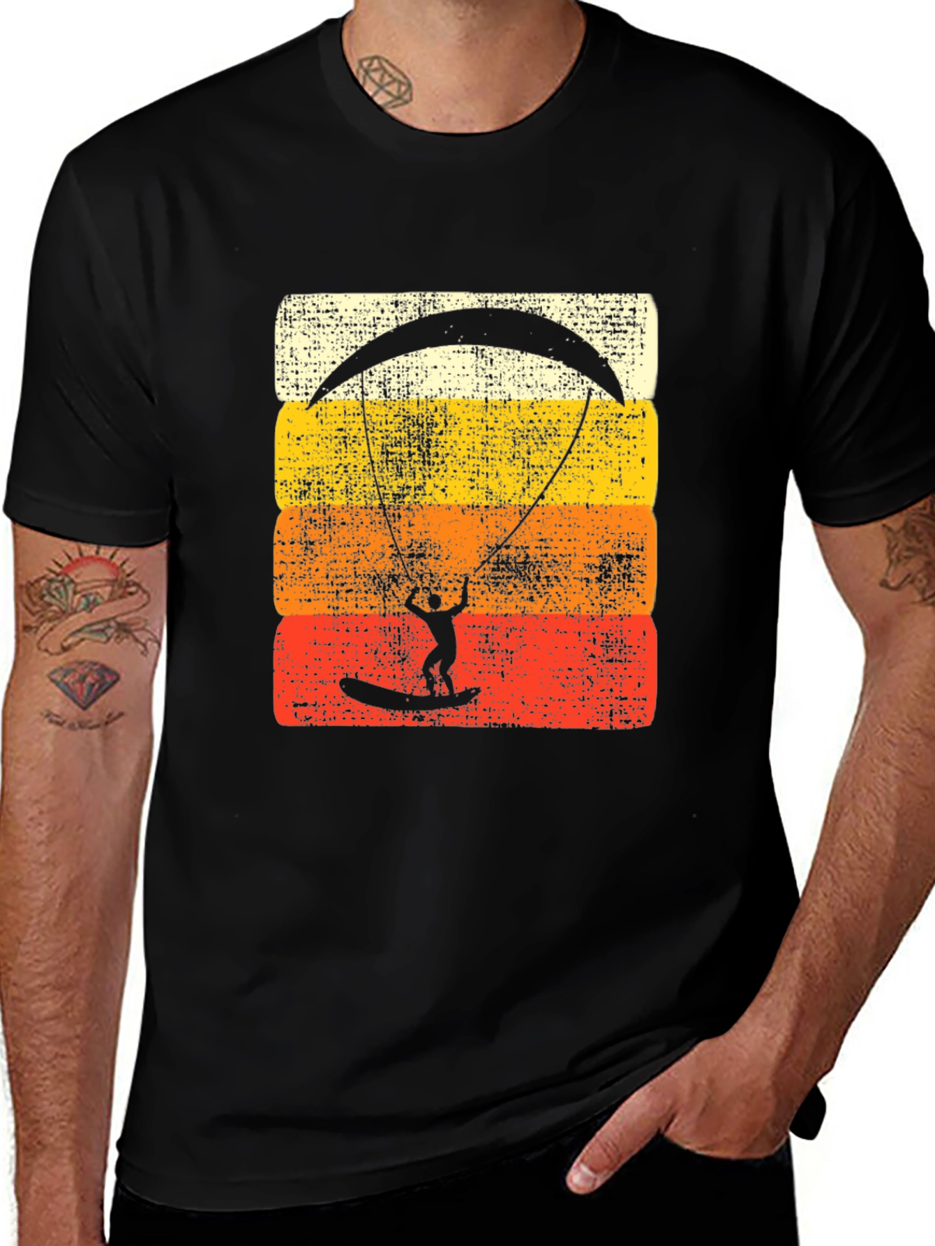 Variant 4 of Vintage Kitesurfing Silhouette Graphic T-Shirt