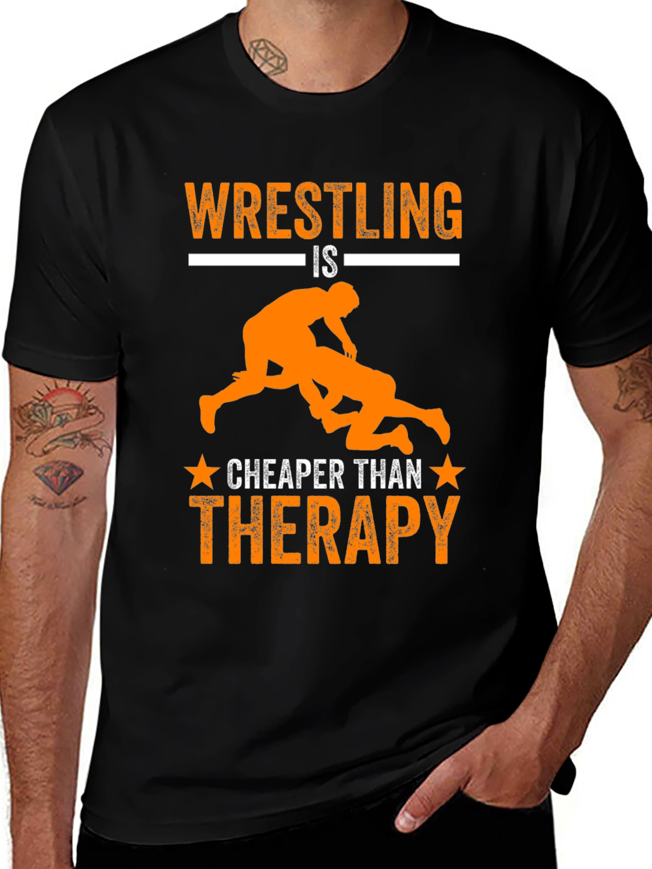 Variant 10 of Wrestling is Cheaper Than Therapy Graphic Tee