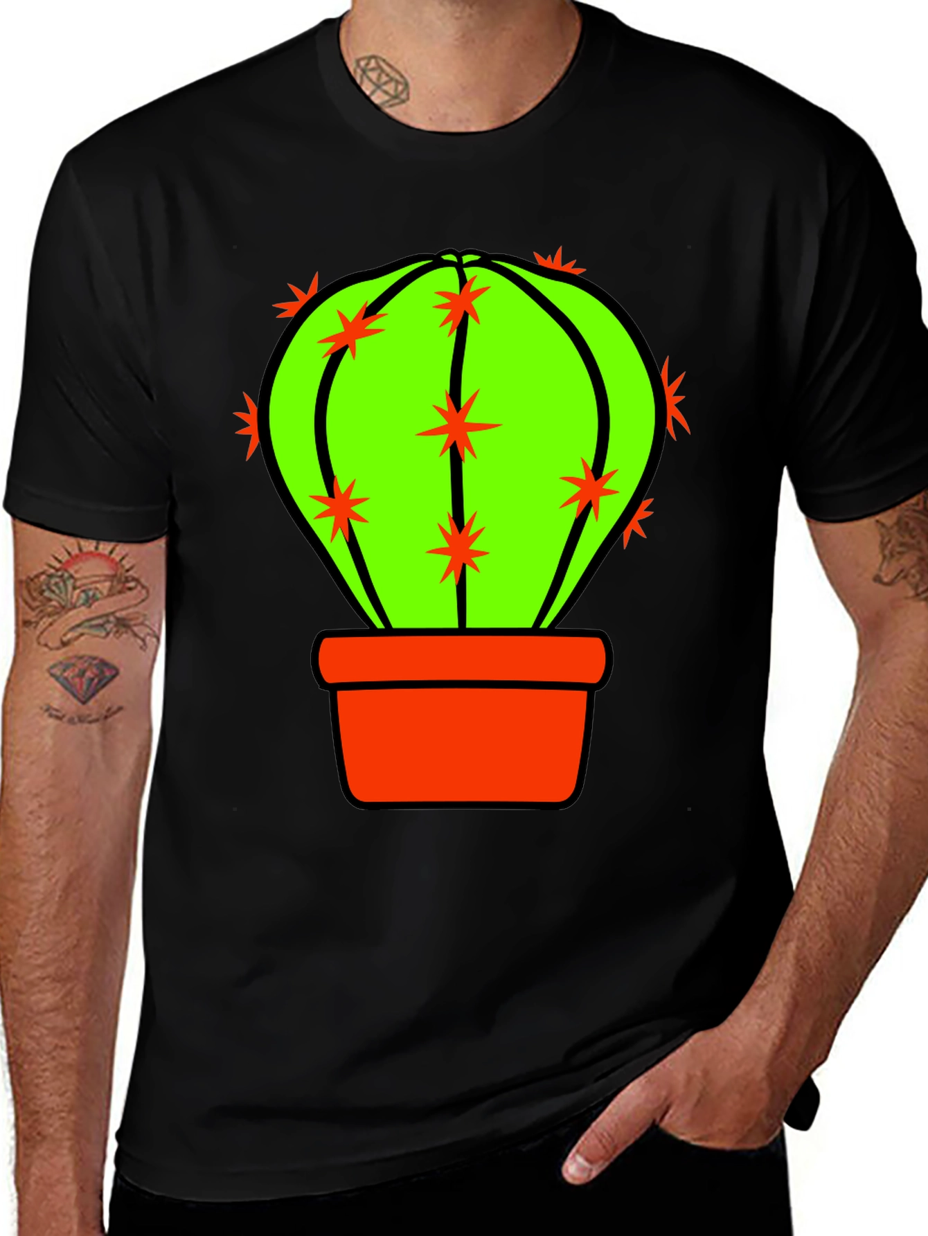 Variant 26 of Cactus Graphic T-Shirt - Novelty Design