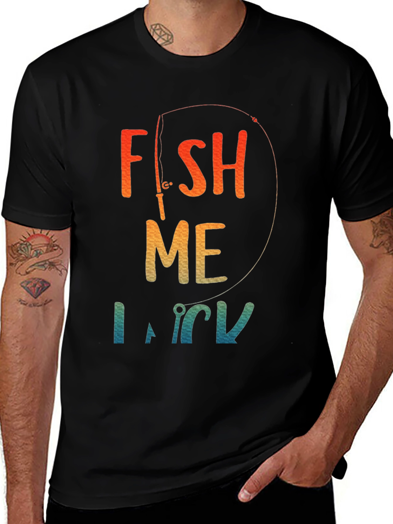 Variant 19 of Fish Me Luck T-Shirt - Fishing Graphic Tee