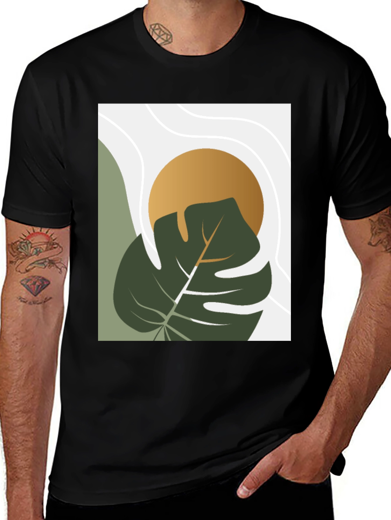 Variant 17 of Botanical Monstera Graphic Tee - Modern Art Shirt