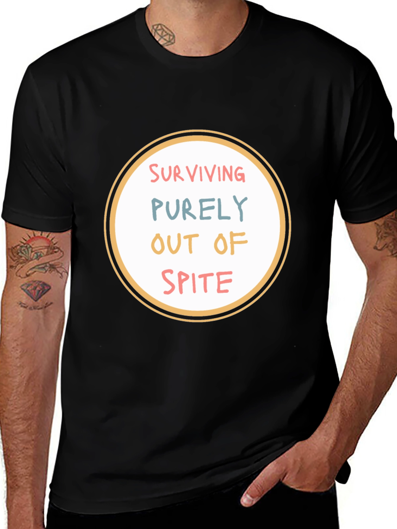 Variant 17 of Surviving Out of Spite Crew Neck T-Shirt