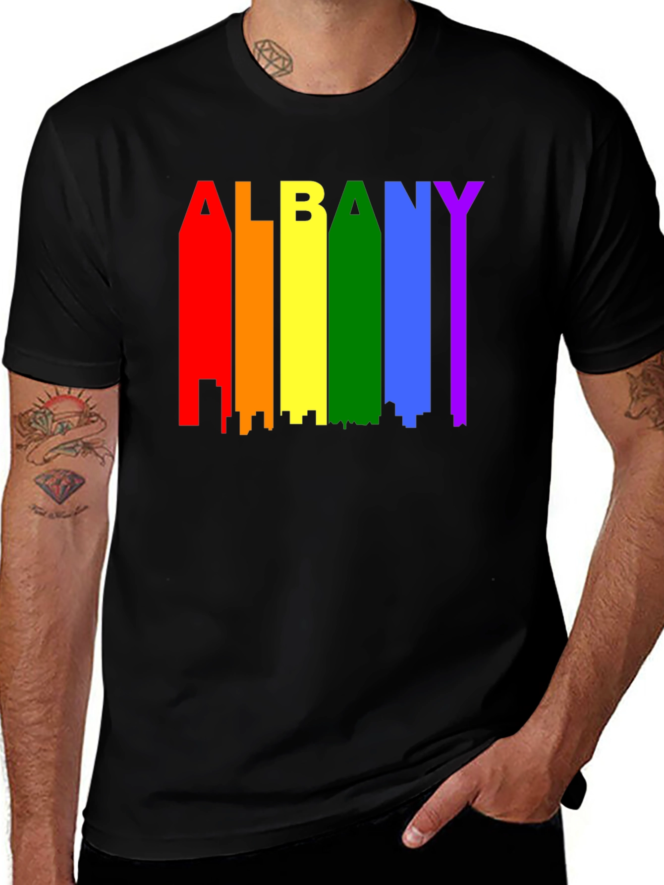 Albany Pride Rainbow Graphic Tee