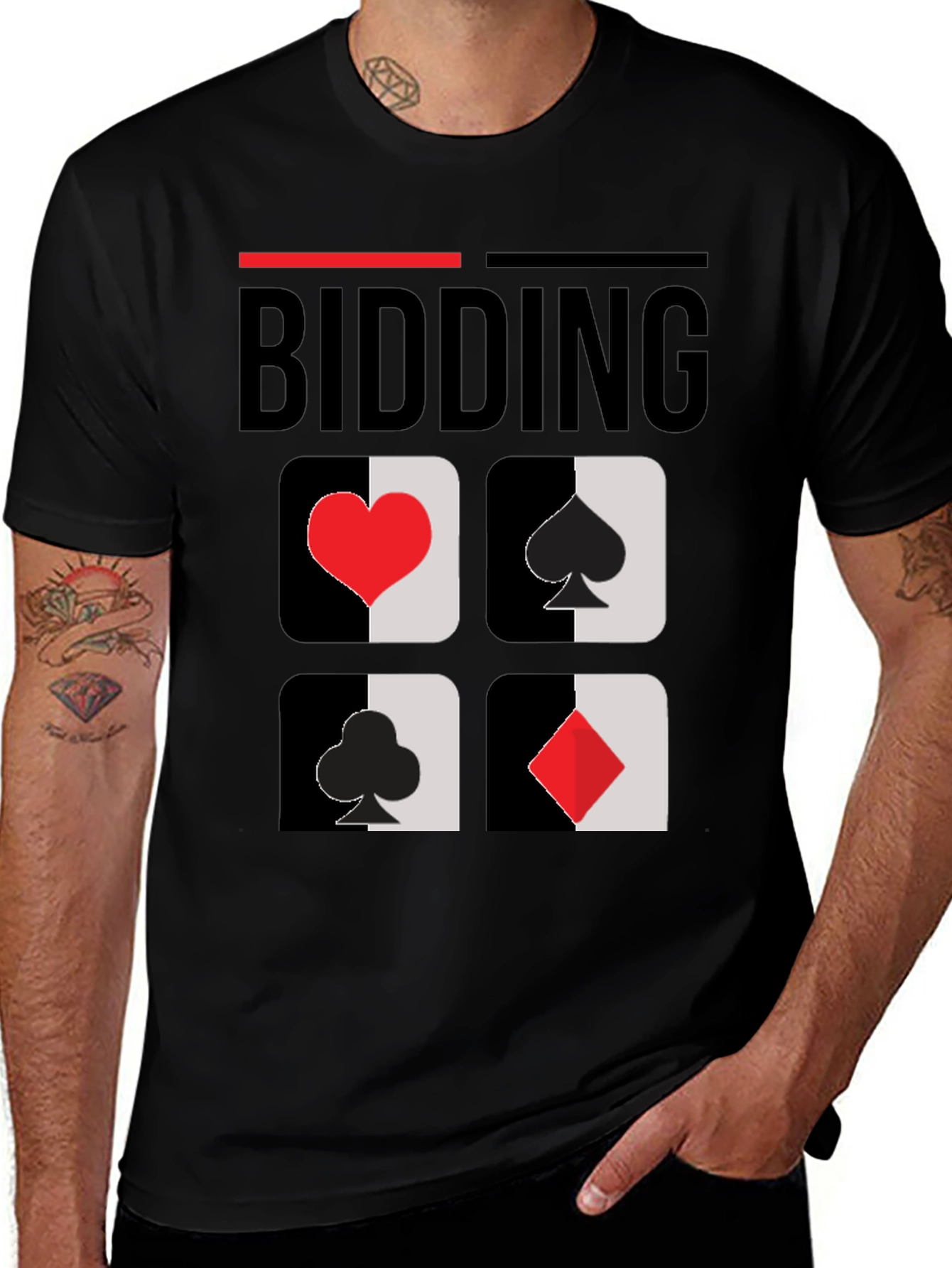 Bidding Card Suits Graphic Tee