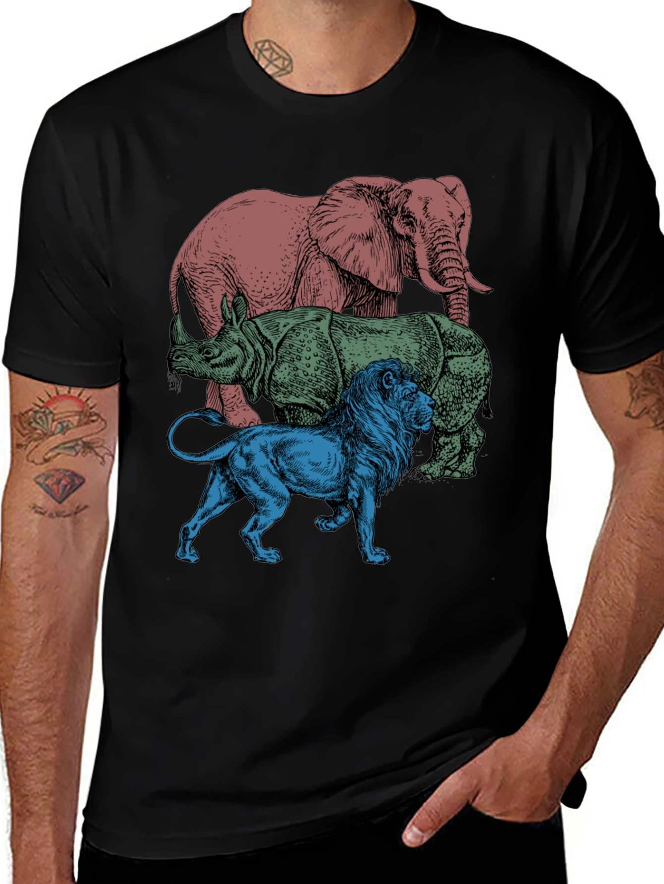 Variant 25 of Stacked Animals Graphic Tee