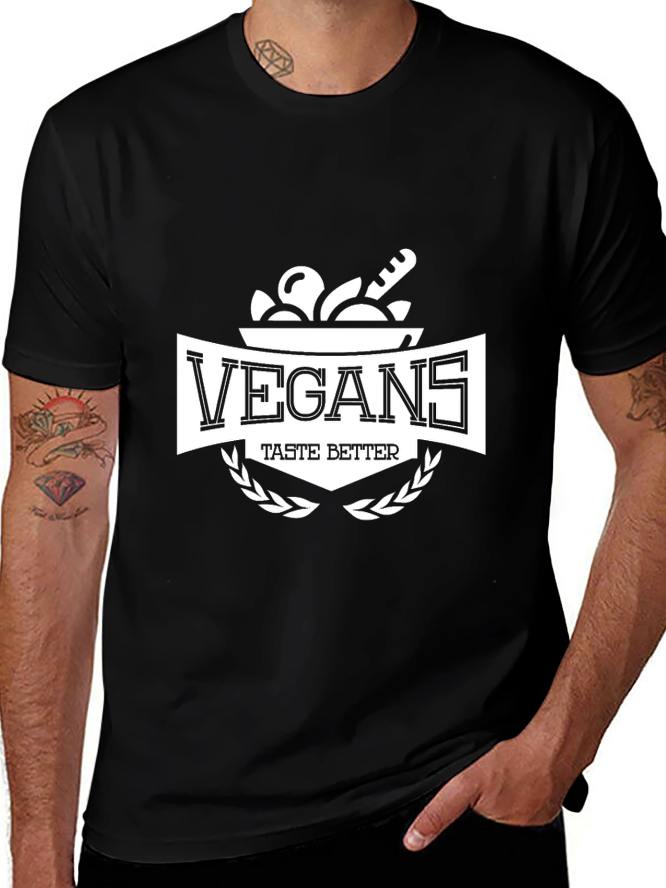 Variant 23 of Vegans Taste Better Graphic Tee - Black