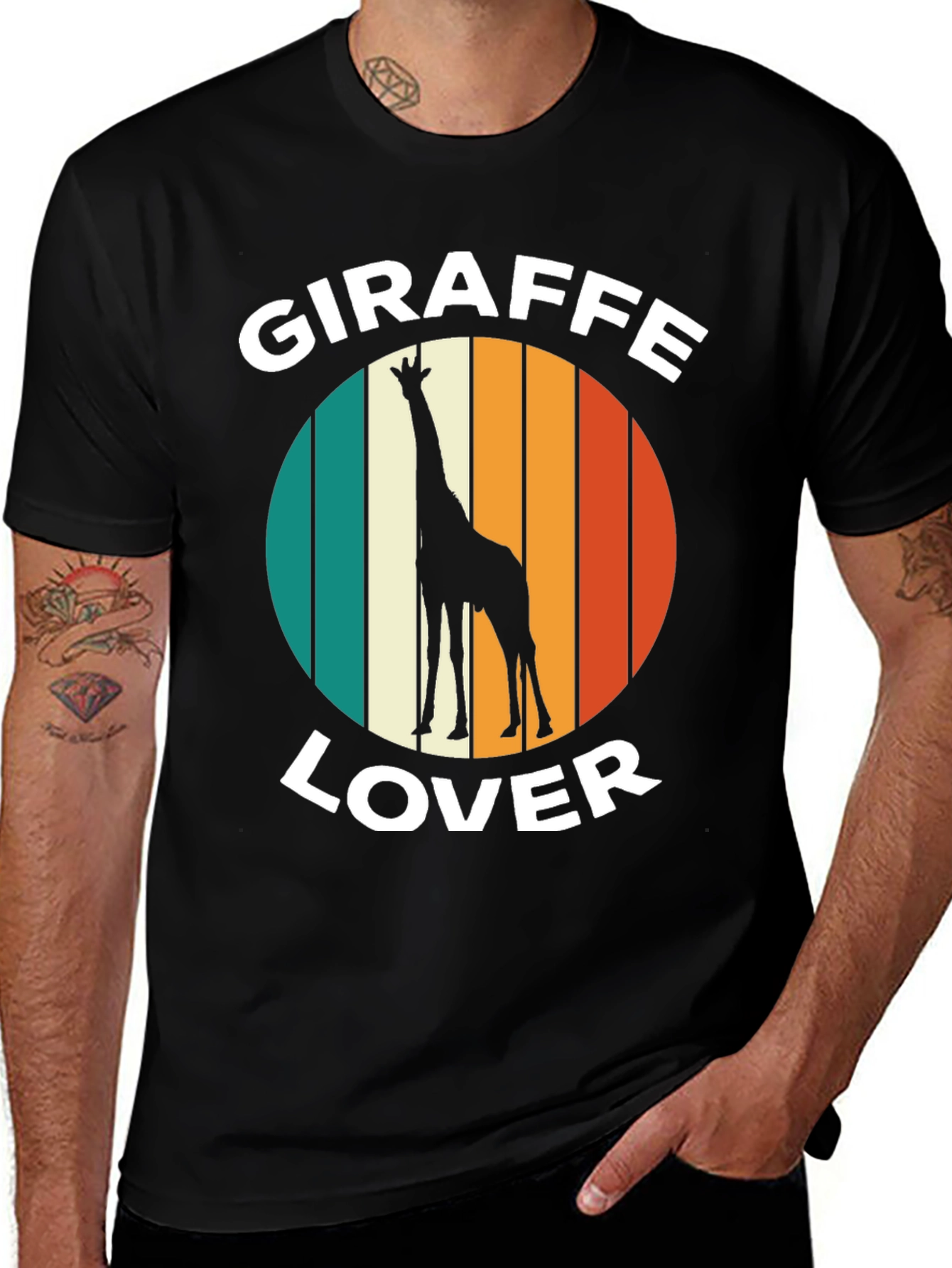 Variant 20 of Giraffe Lover T-Shirt - Retro Style