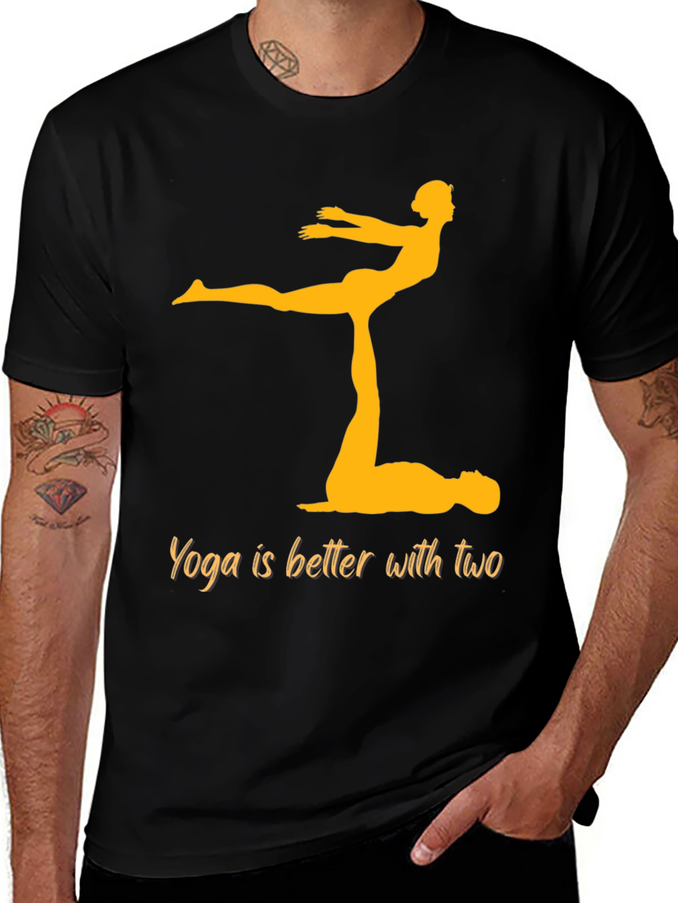 Black Yoga is Better with Two Black T-Shirt main image