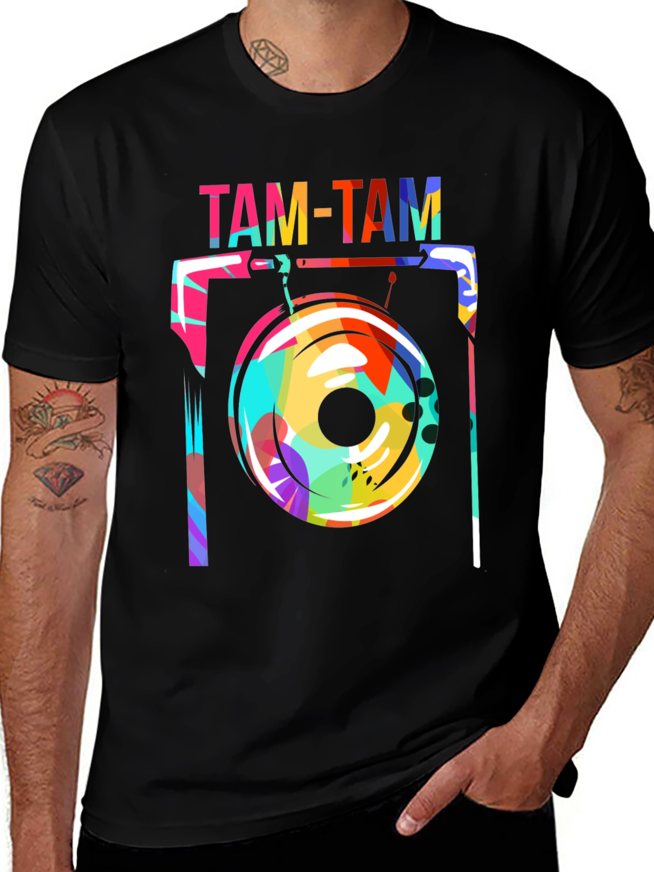Black Funky Tam-Tam Gong Graphic Tee - Black main image