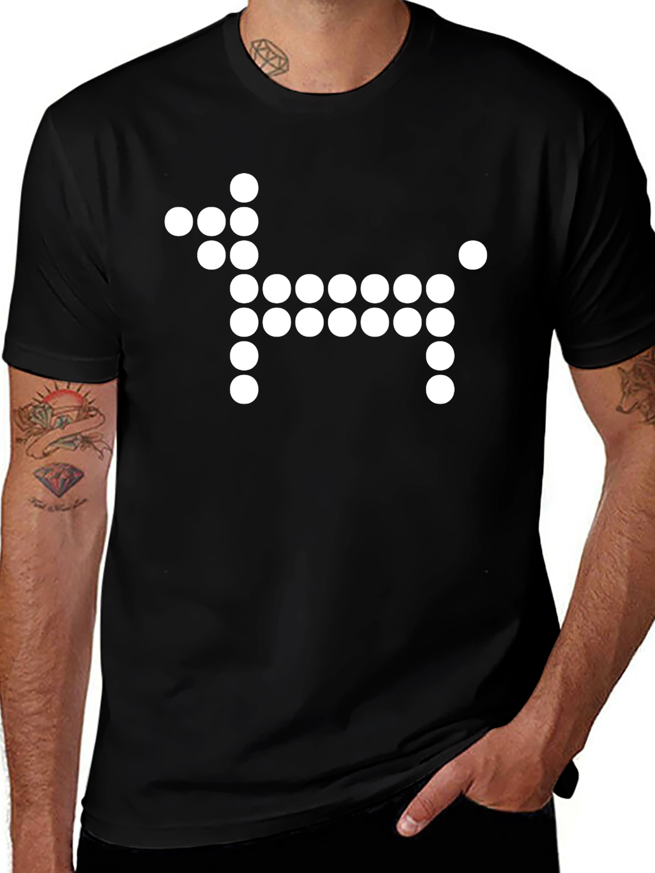 Variant 3 of Pixel Dog Graphic Black T-Shirt