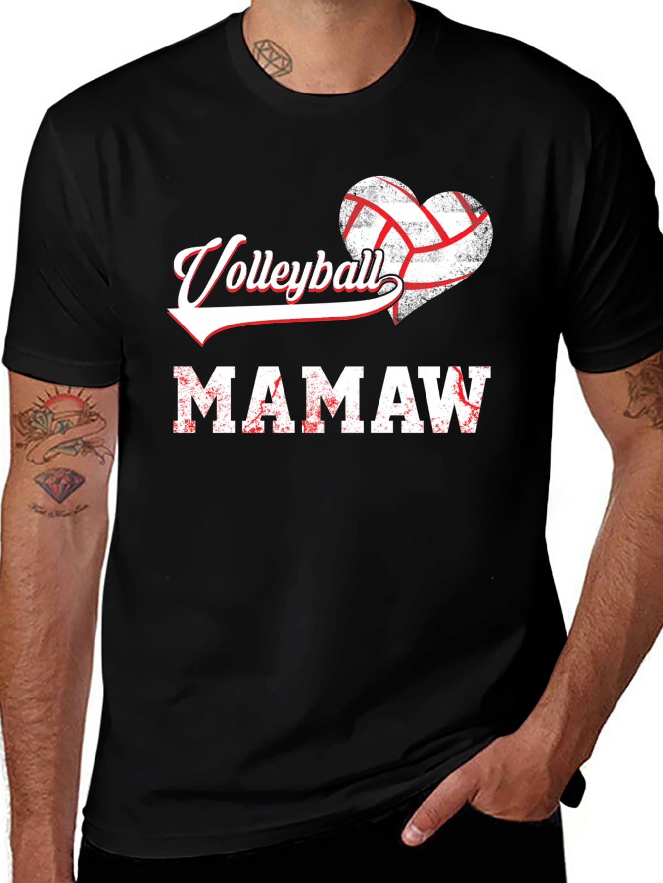 Black Volleyball Mamaw Graphic T-Shirt main image