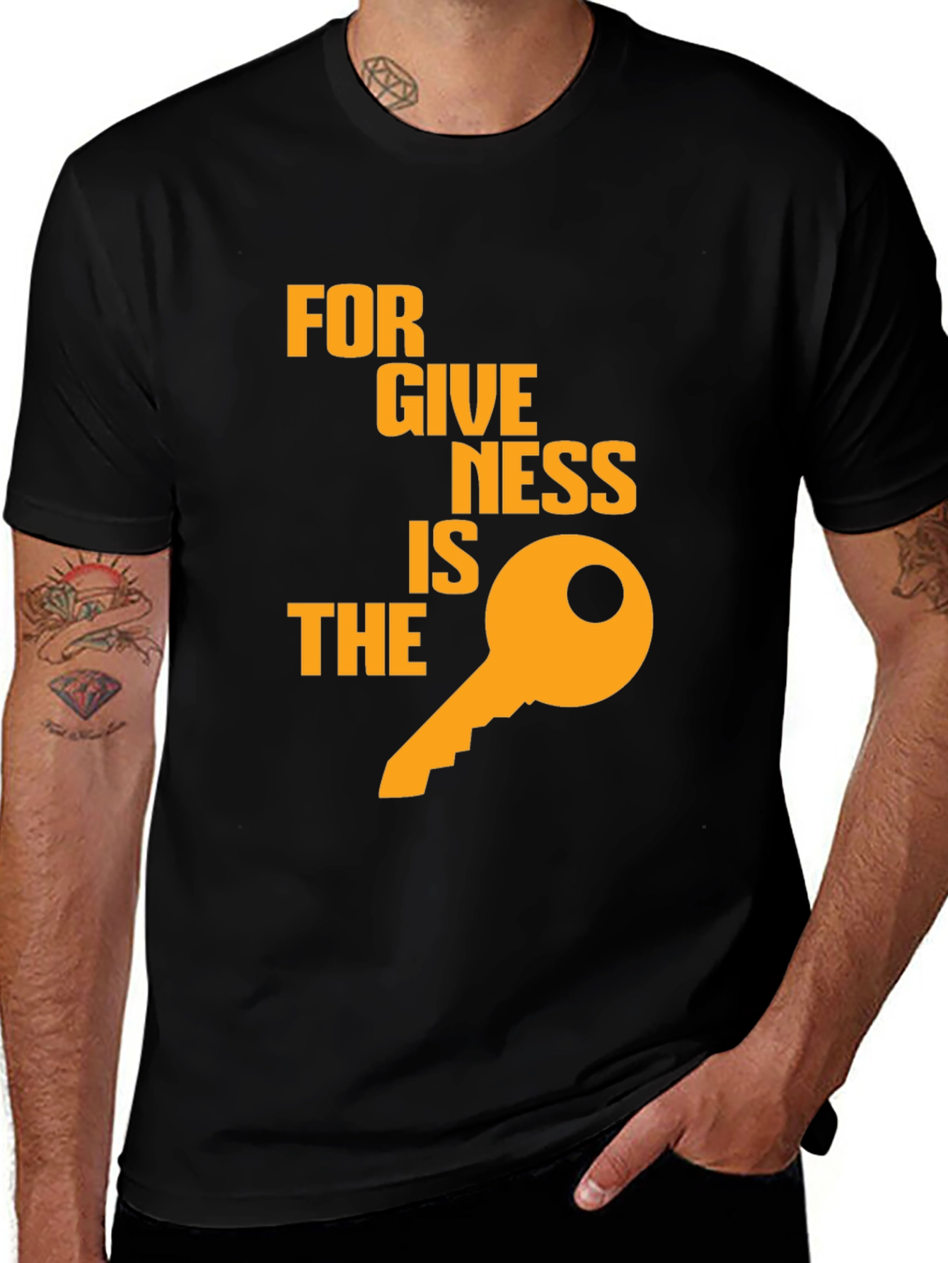 Variant 2 of Forgiveness Key Graphic Tee - Unisex Black T-Shirt