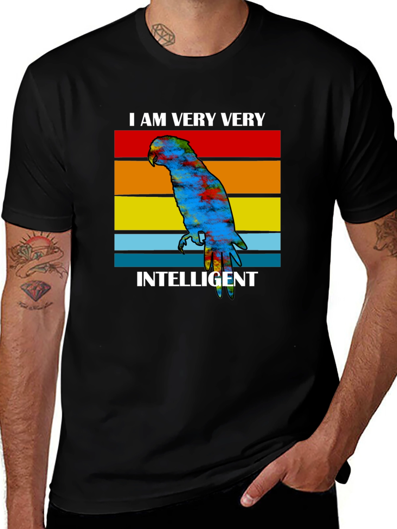 Variant 17 of Intelligent Parrot Graphic Tee - Unique Design