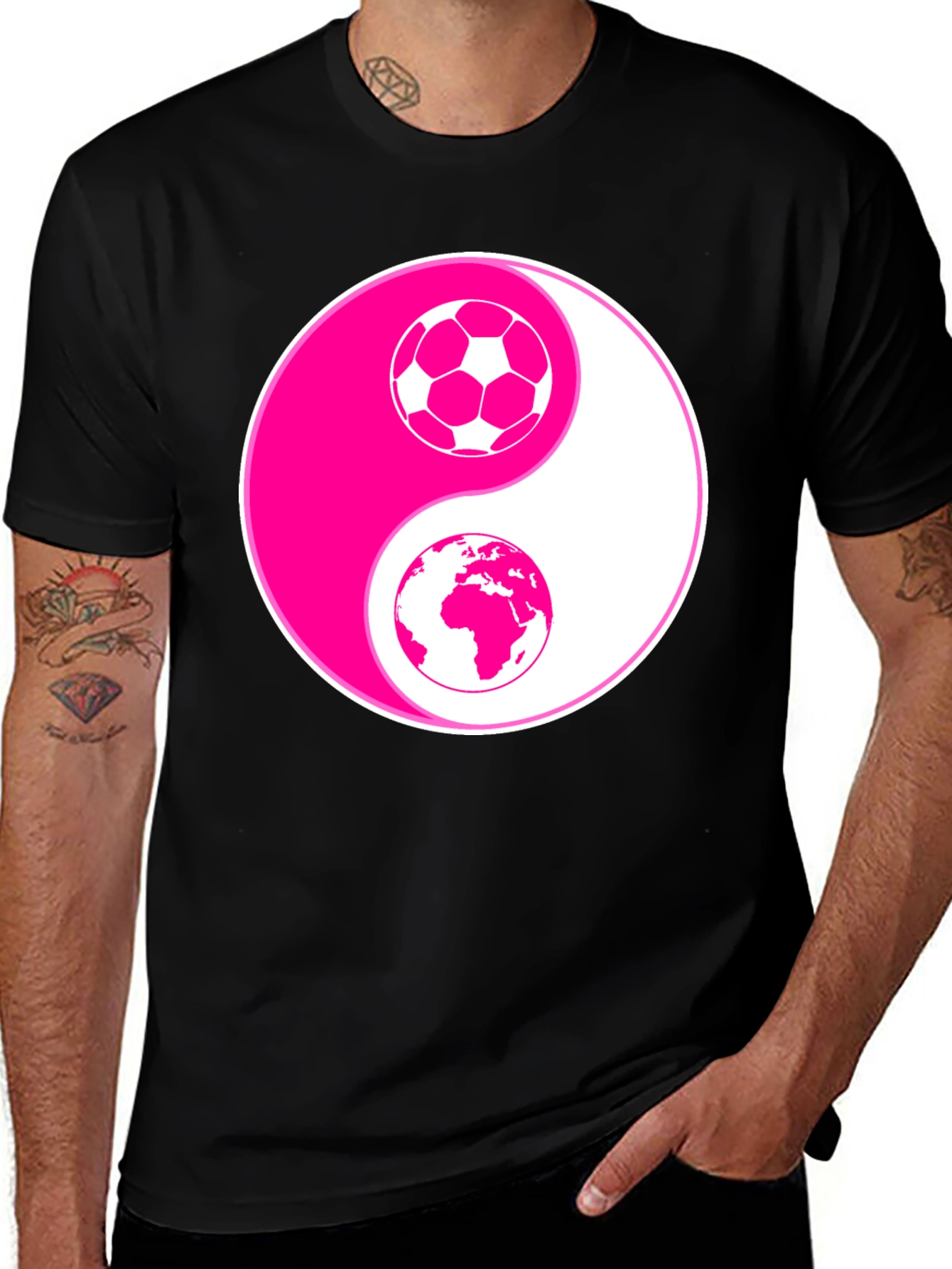 Variant 6 of Yin Yang Soccer Earth T-Shirt