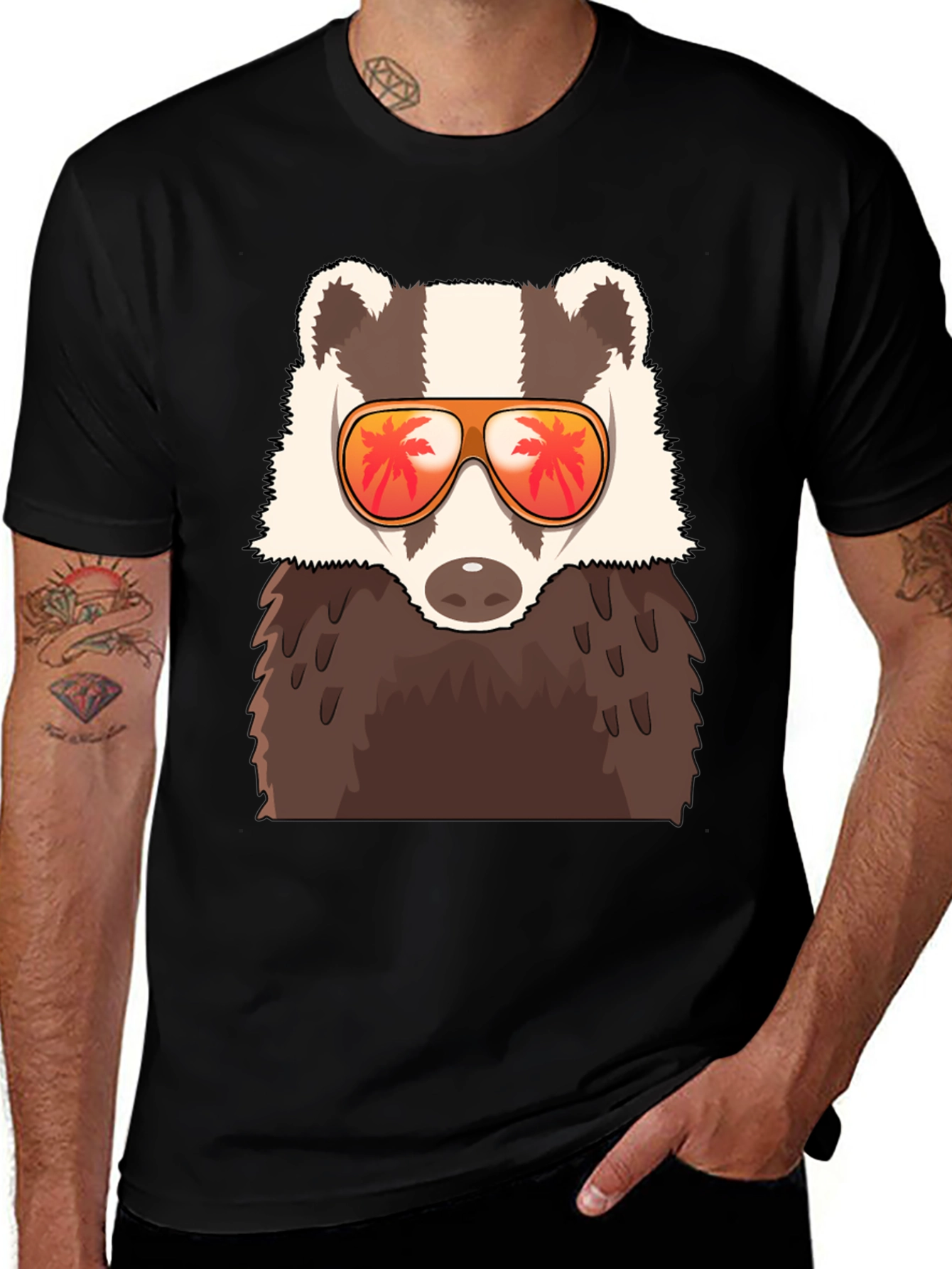 Variant 16 of Cool Badger Graphic T-Shirt