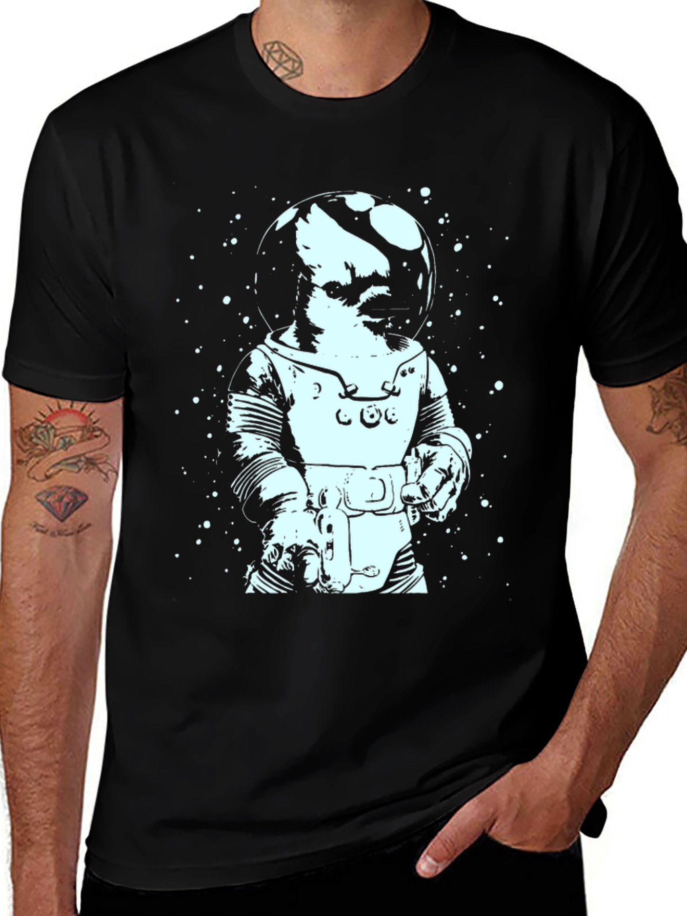 Variant 3 of Astronaut Baby Graphic T-Shirt - Black