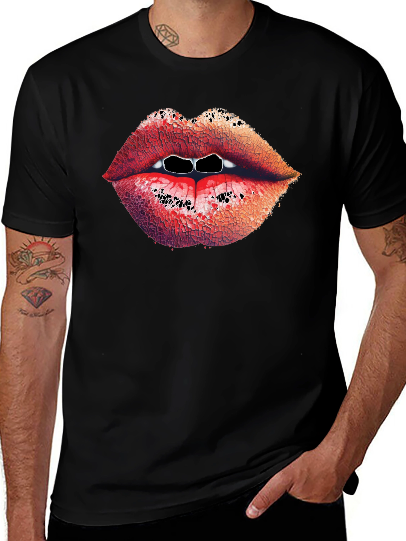 Variant 28 of Bold Lips Graphic Tee - Edgy Style