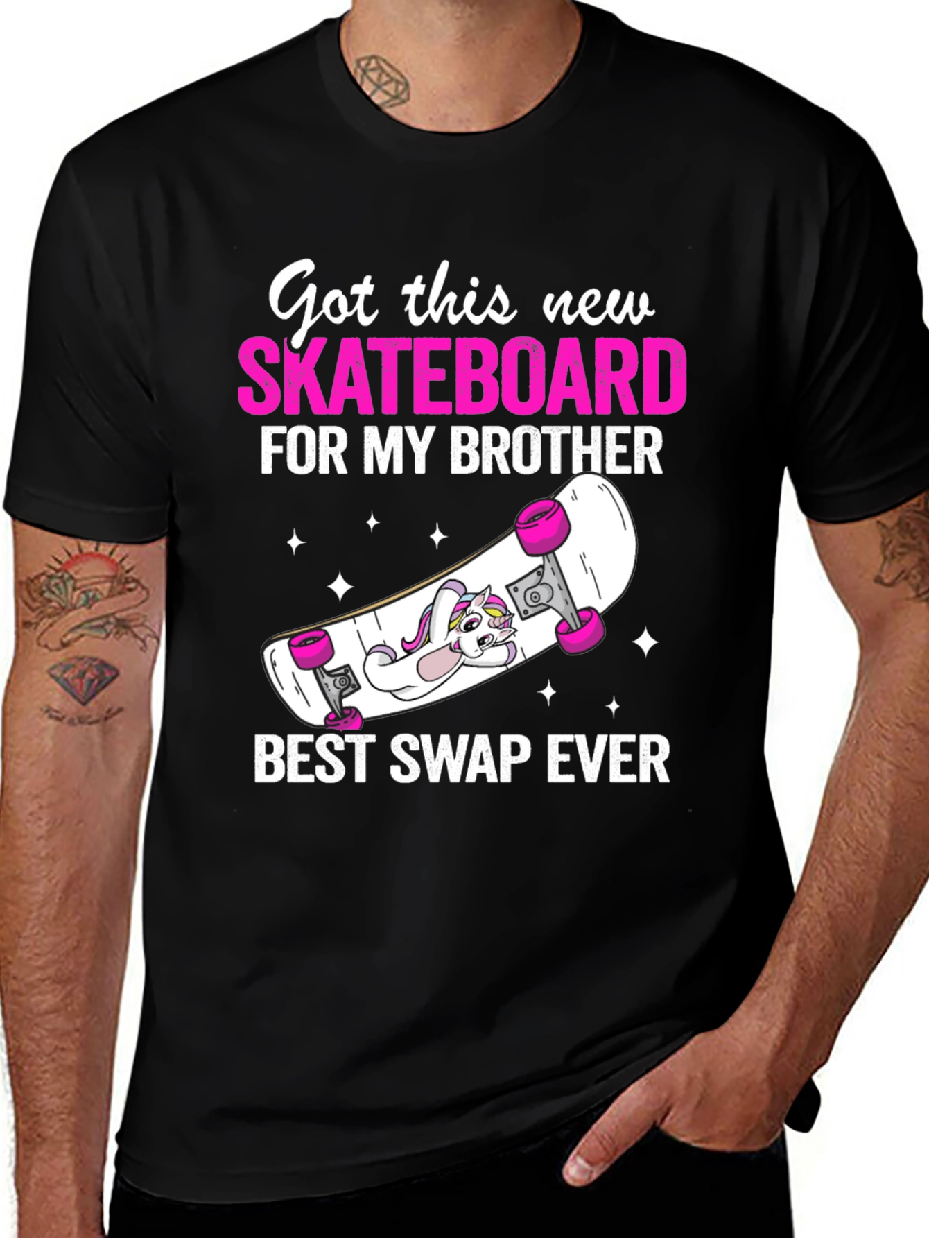Variant 6 of Skateboard Brother Graphic Tee - Best Swap Ever!