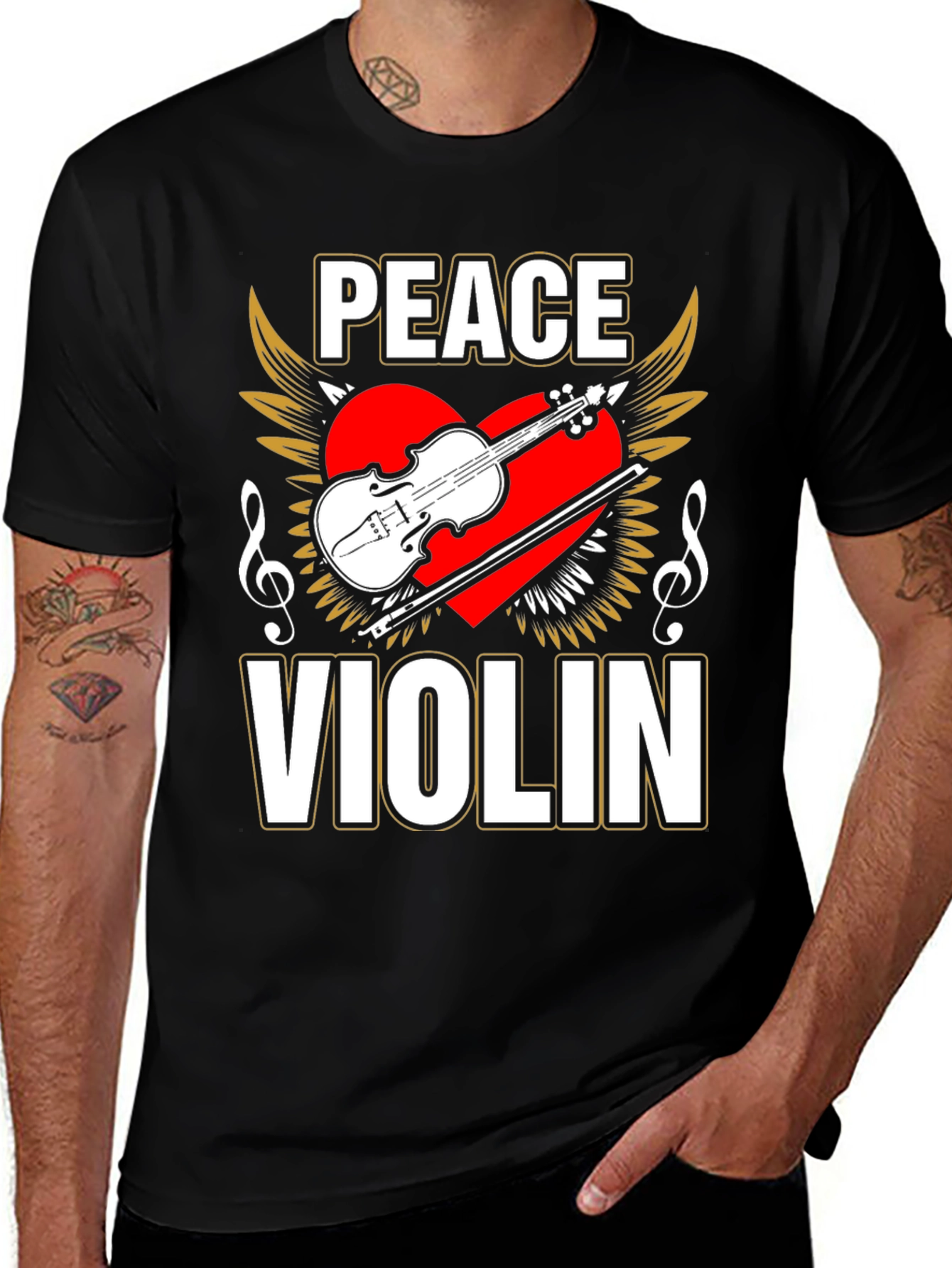 Variant 19 of Peace Violin T-Shirt: Music Lover Tee