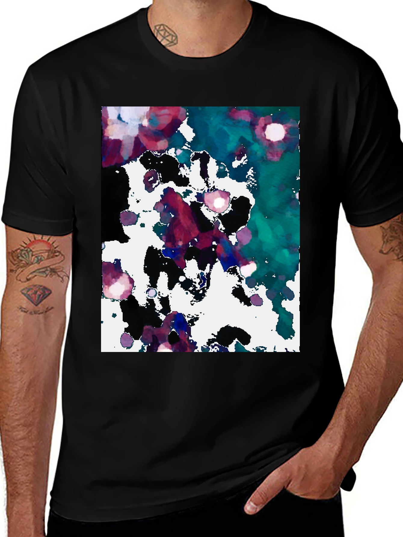 Variant 21 of Abstract Art Black T-Shirt - Modern Style