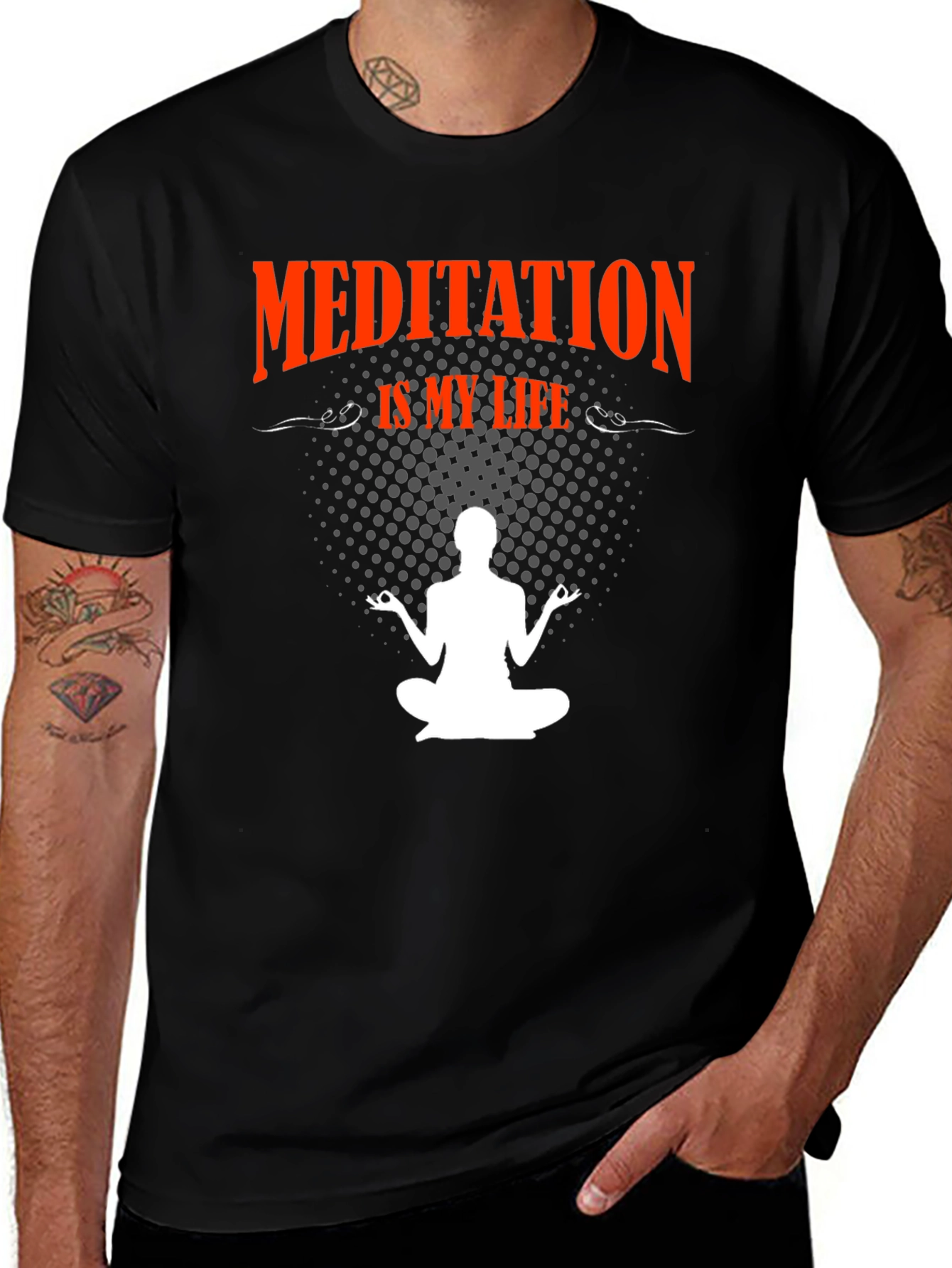 Variant 3 of Meditation Is My Life Black T-Shirt