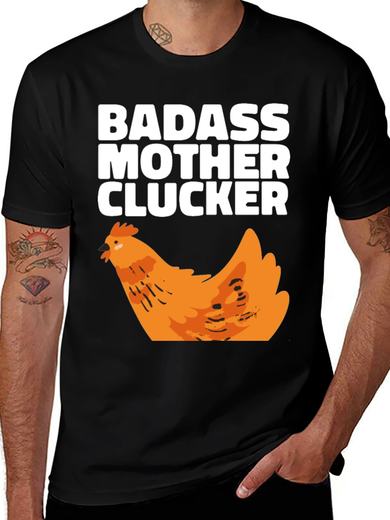 Variant 10 of Badass Mother Clucker Chicken Graphic T-Shirt