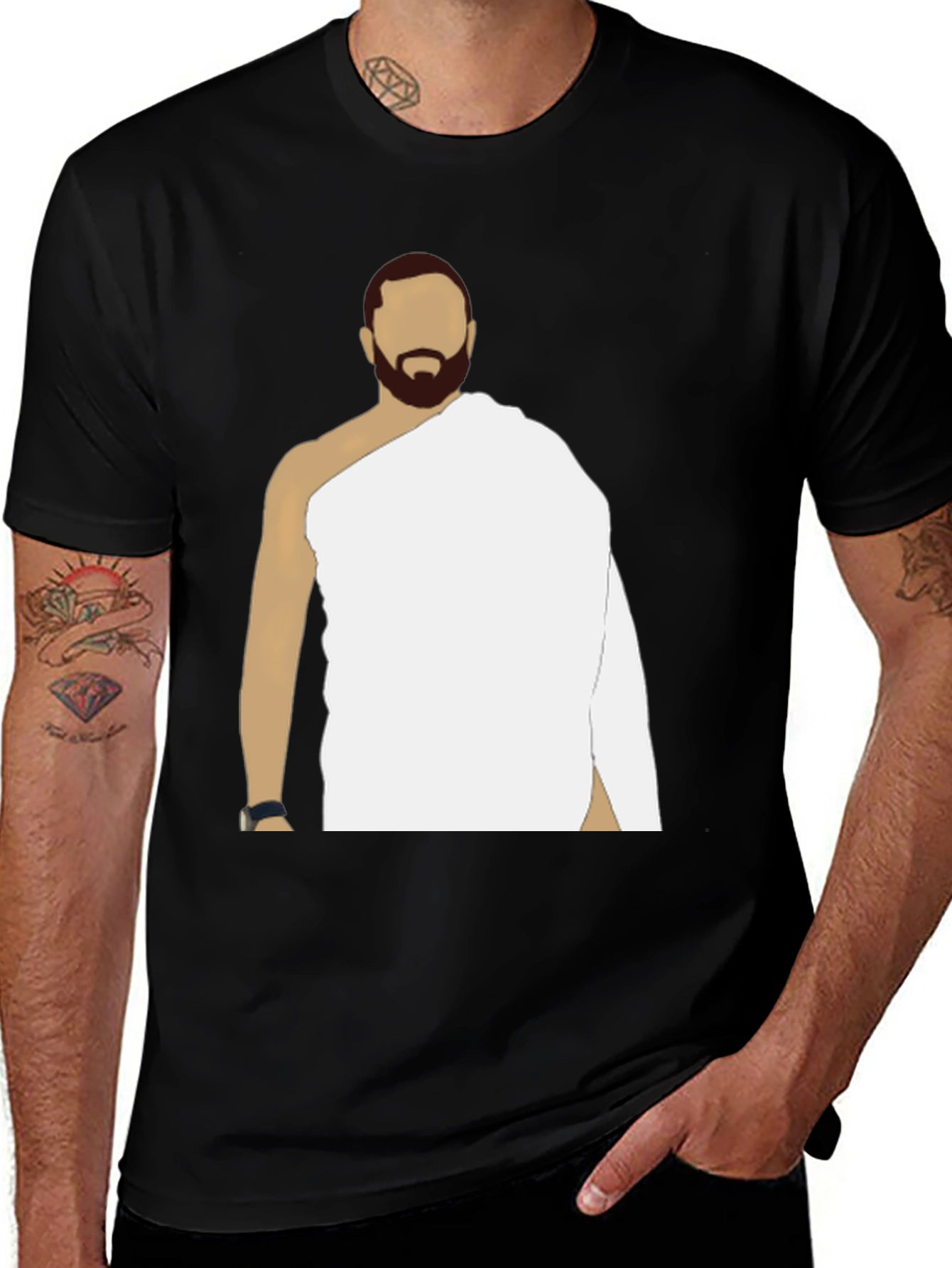 Graphic Tee: Hajj Pilgrim Design - Black